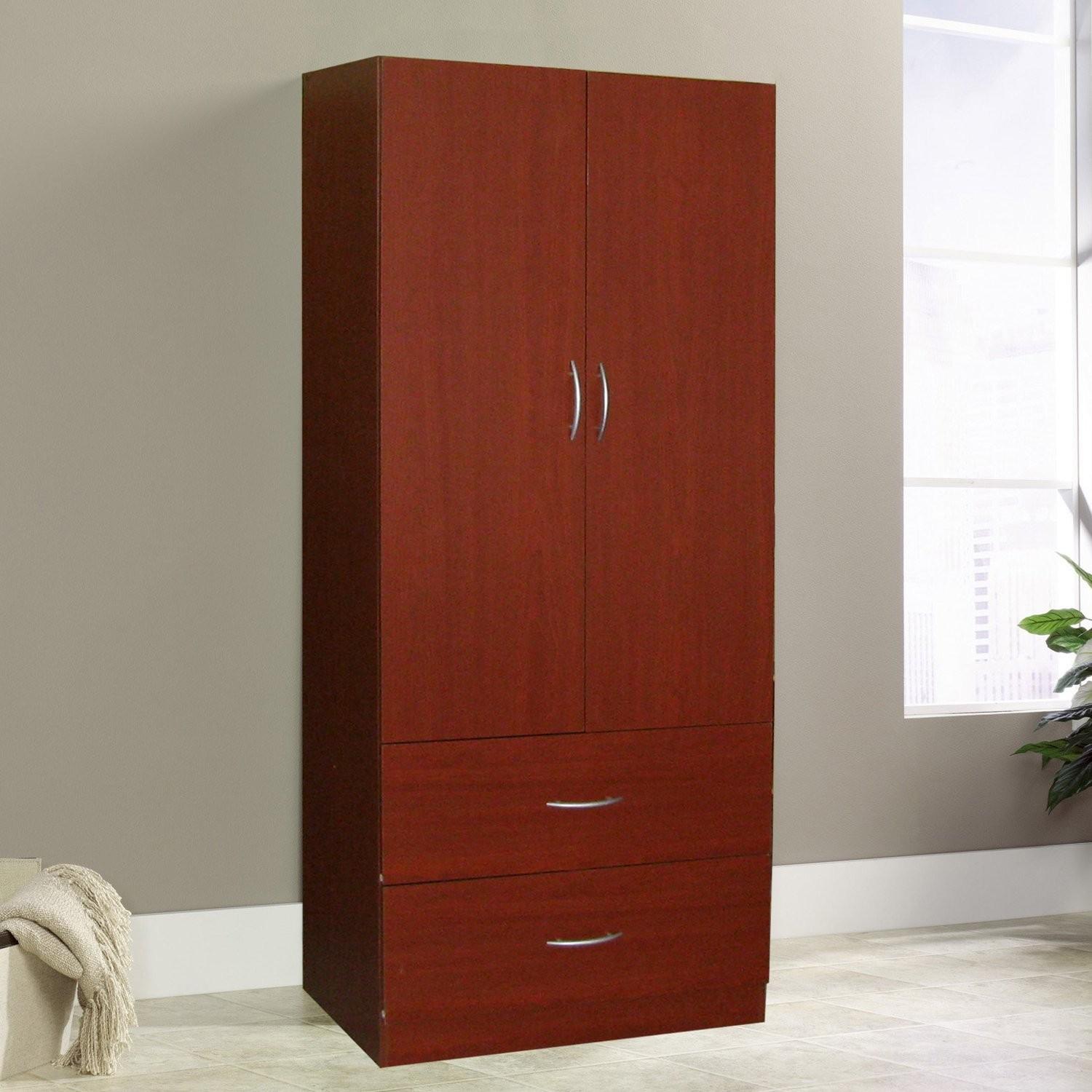 Home Source Industries Mahogany 2 Door Wardrobe - 2 Available - image-1