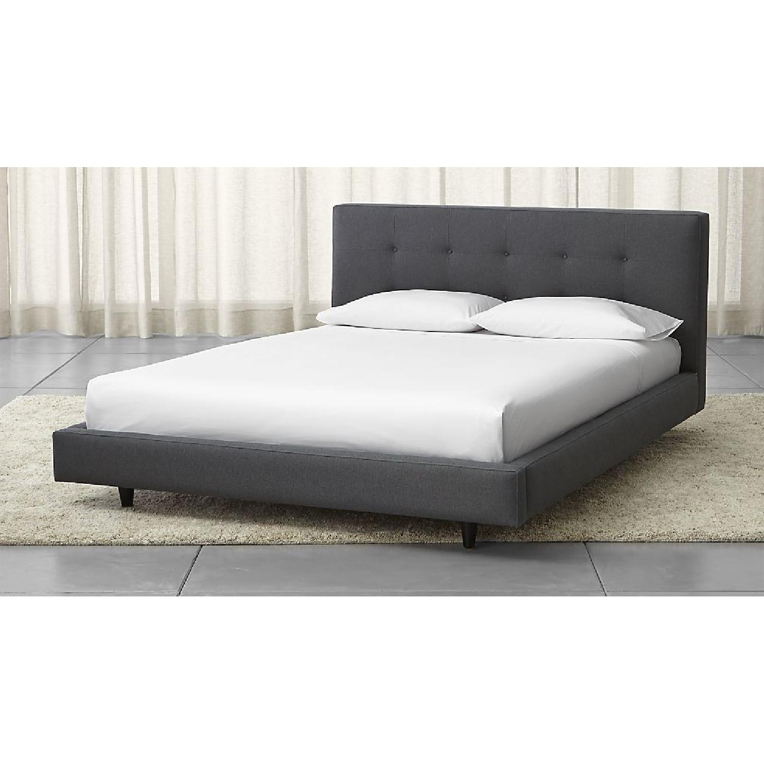 Crate & Barrel Tate Upholstered Queen Bed - image-1