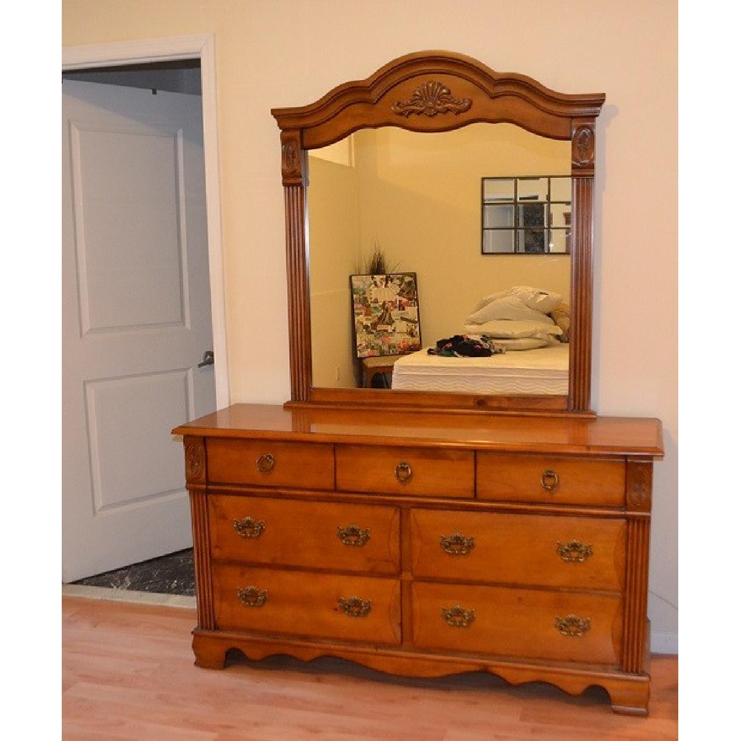 Greystone Antique Style 7-Drawer Dresser w/ Mirror - image-1