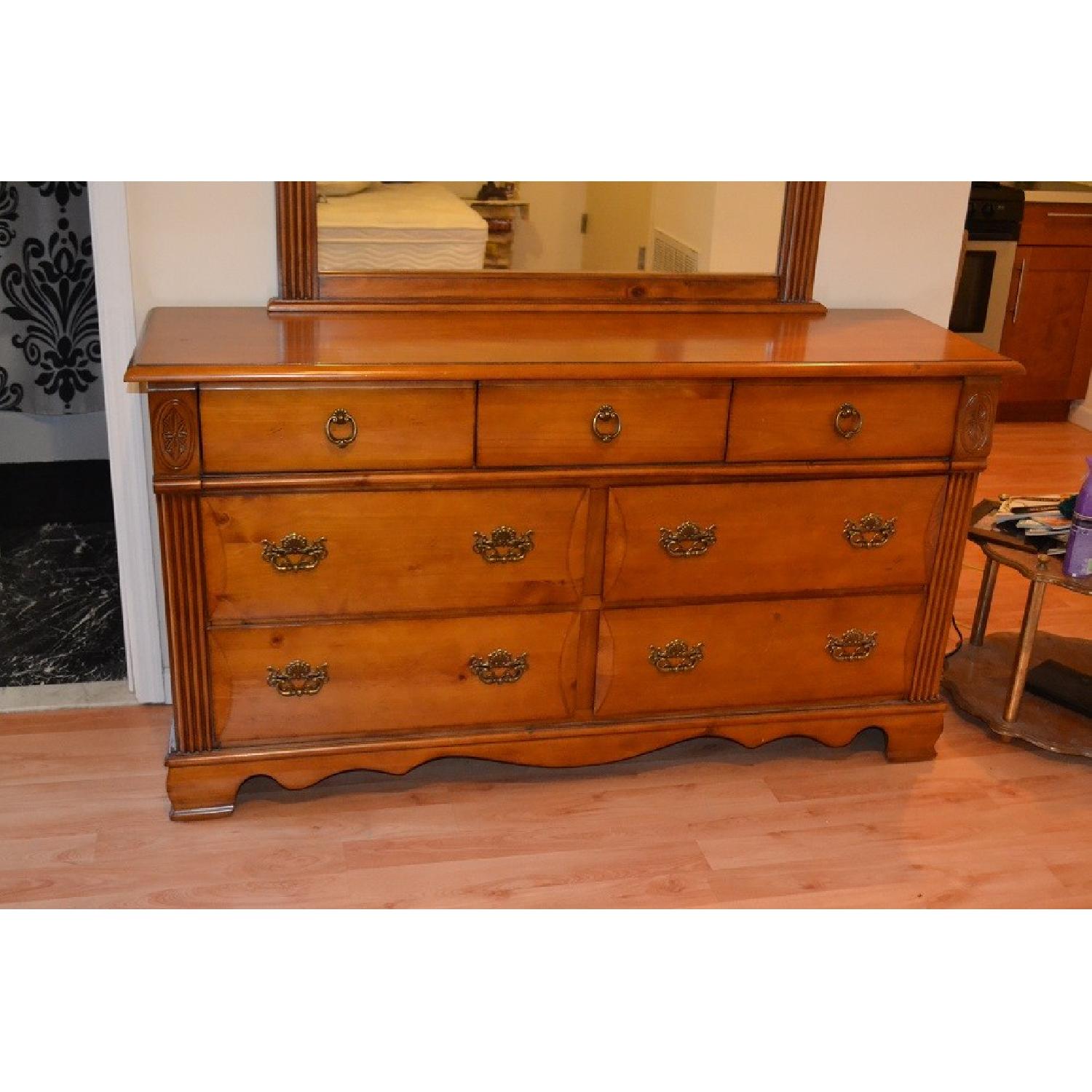 Greystone Antique Style 7-Drawer Dresser w/ Mirror - image-4