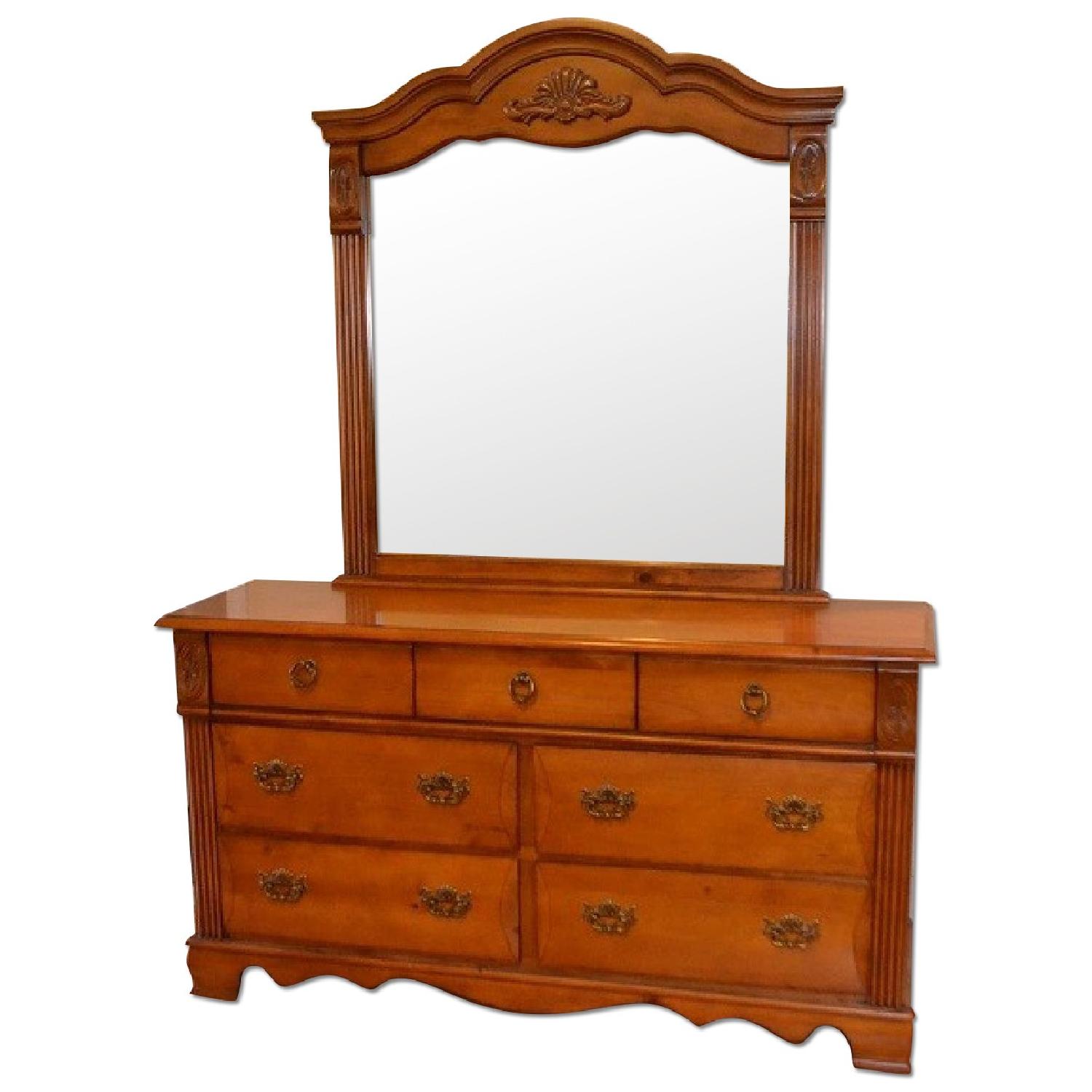 Greystone Antique Style 7-Drawer Dresser w/ Mirror - image-0