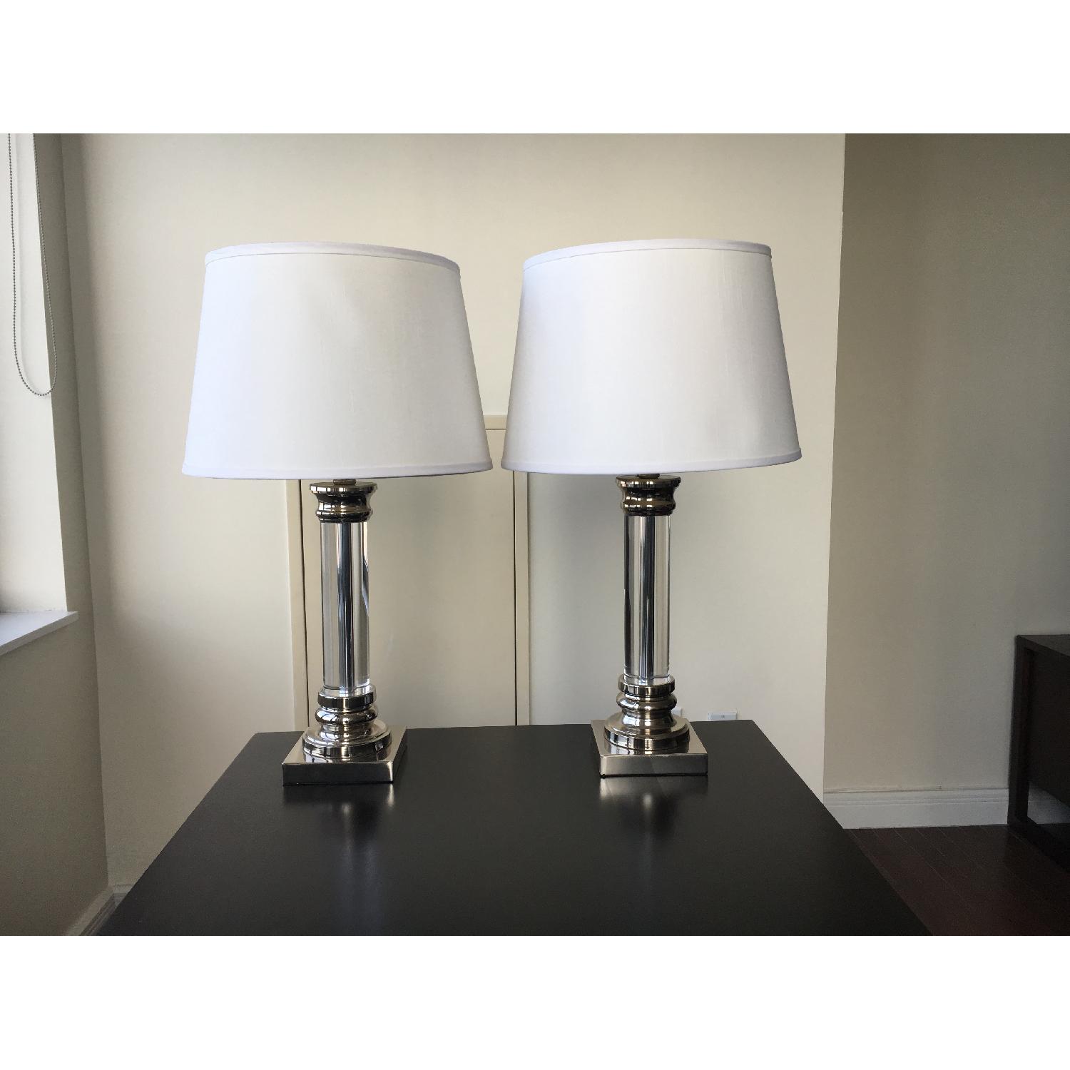Clear Column Table Lamps - Pair - image-1