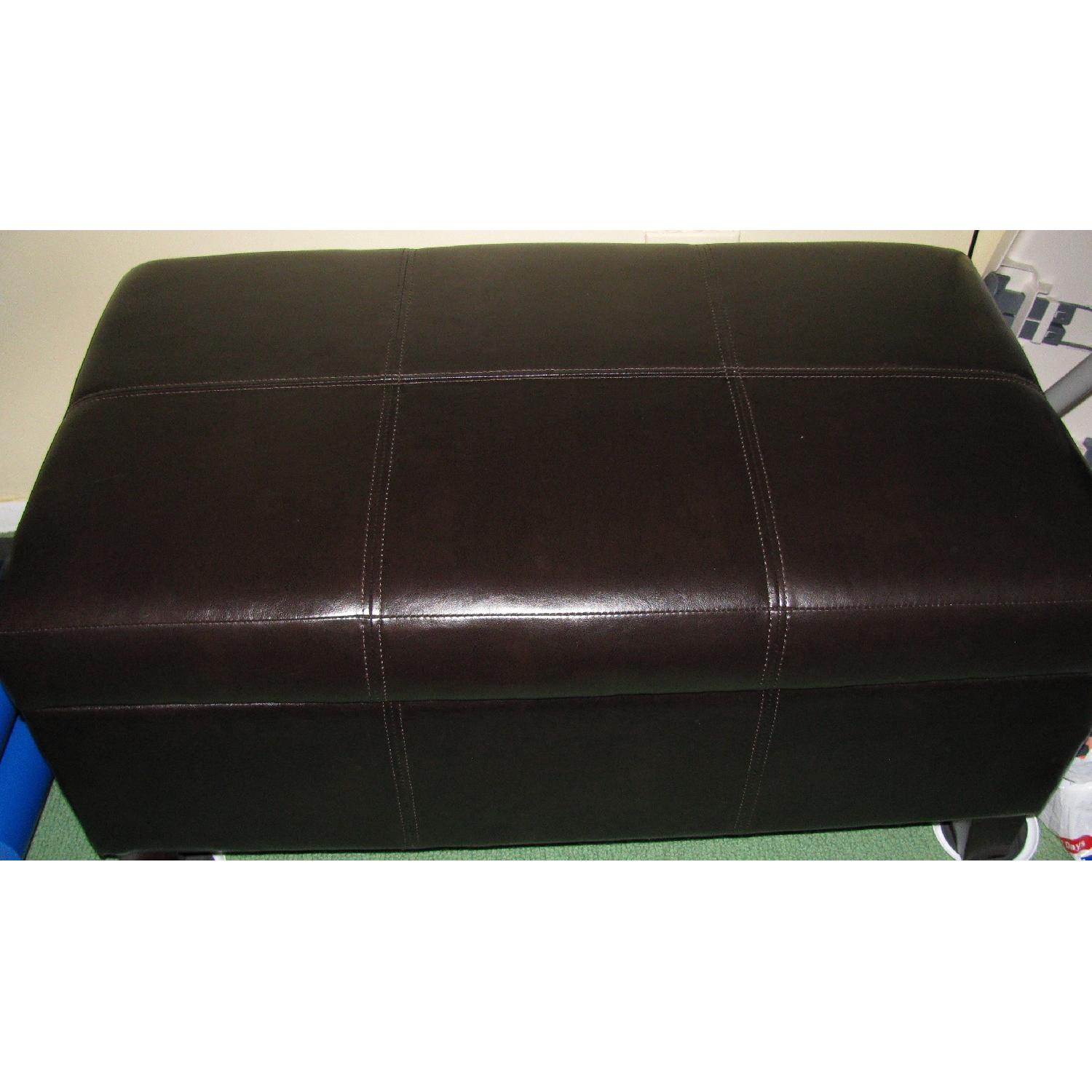 Faux Leather Storage Bench - image-1