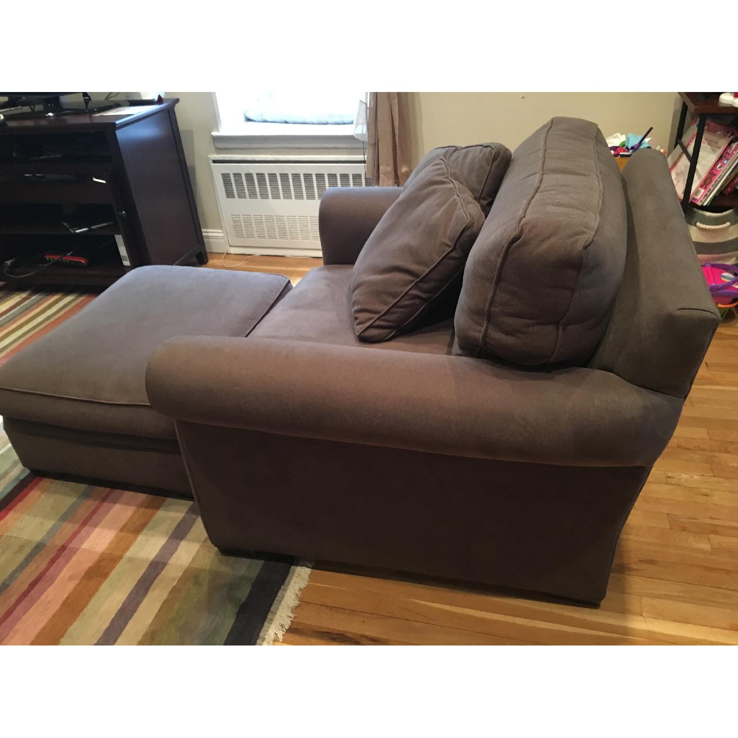 Crate & Barrel Oversized Chair/Loveseat with Ottoman - image-3