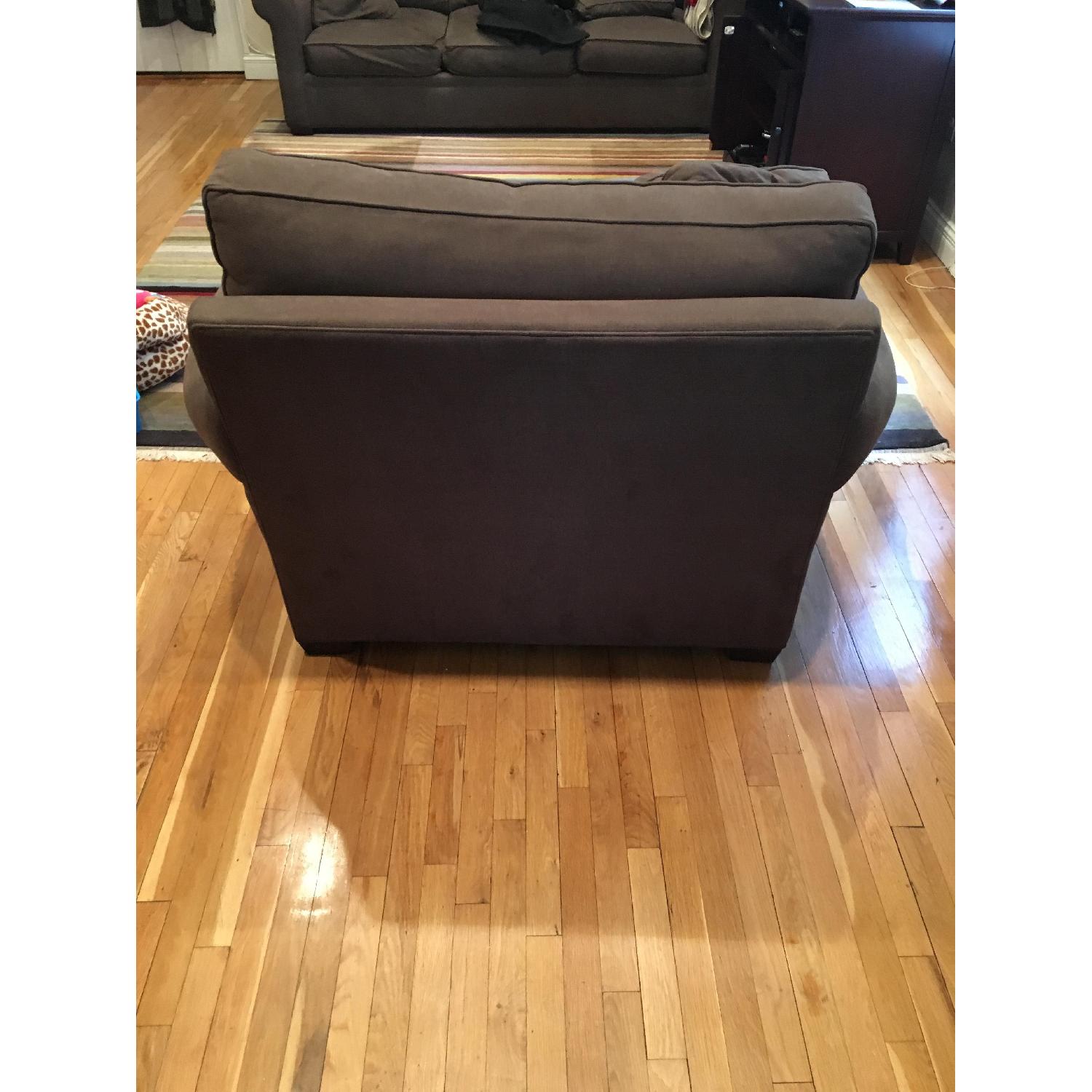 Crate & Barrel Oversized Chair/Loveseat with Ottoman - image-4