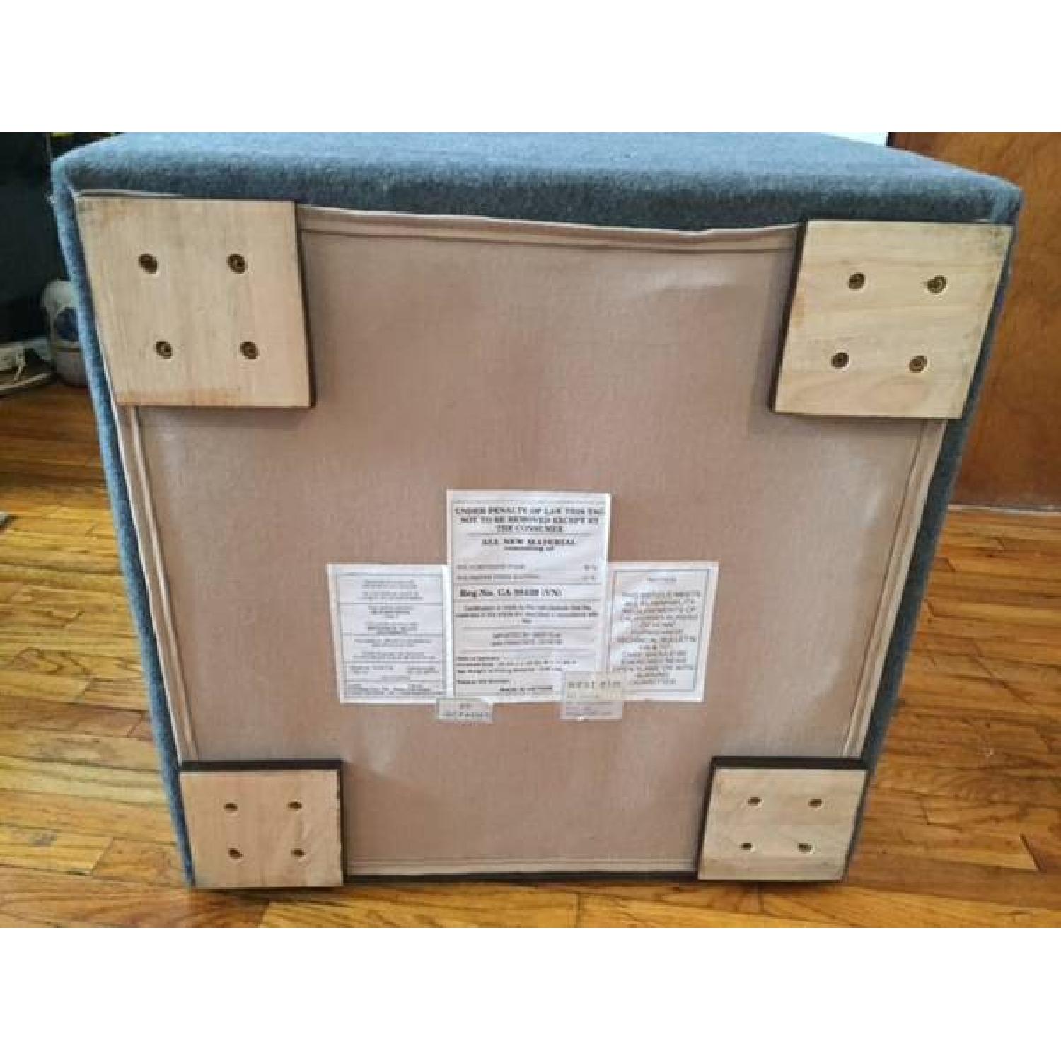 West Elm Grey Wool Storage Ottoman - image-8