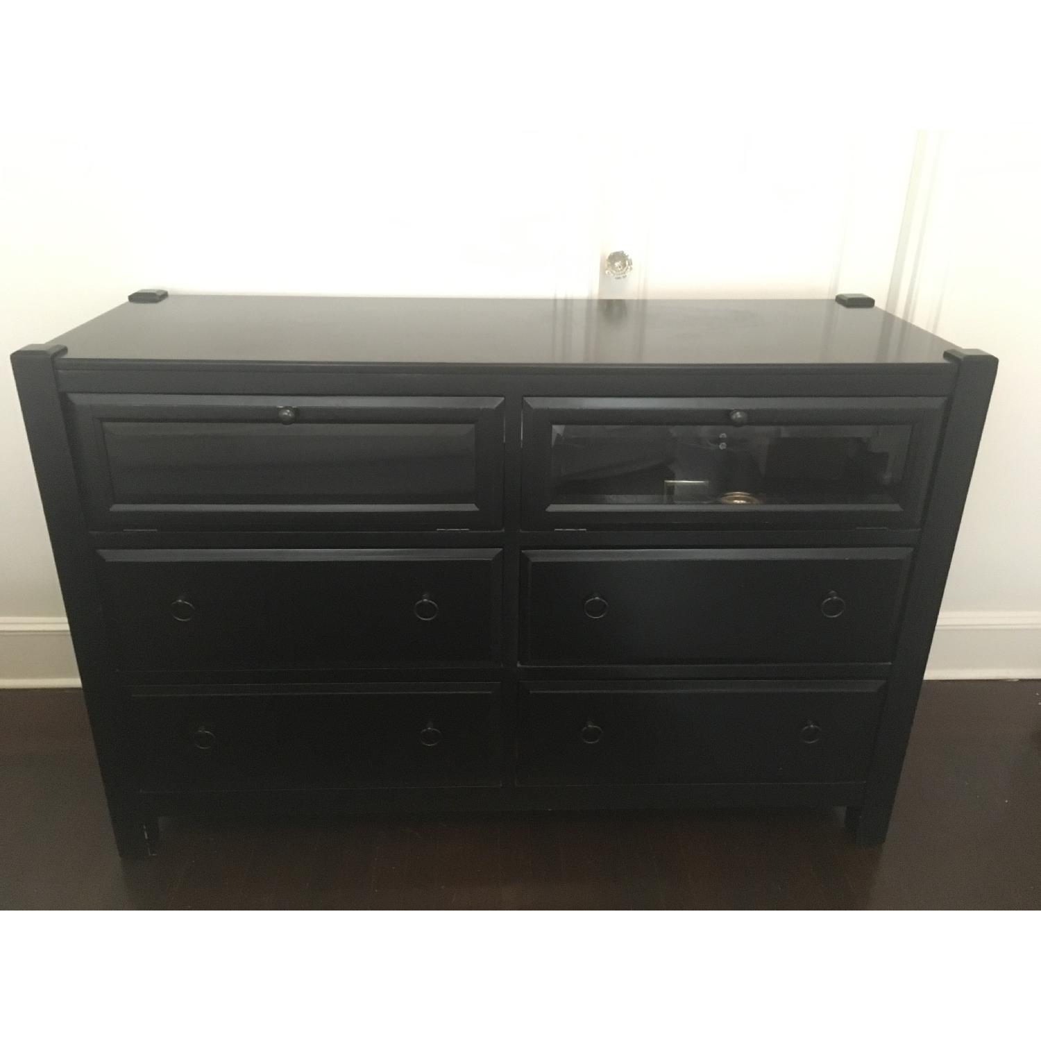 Double Dresser w/ Media Shelves AptDeco