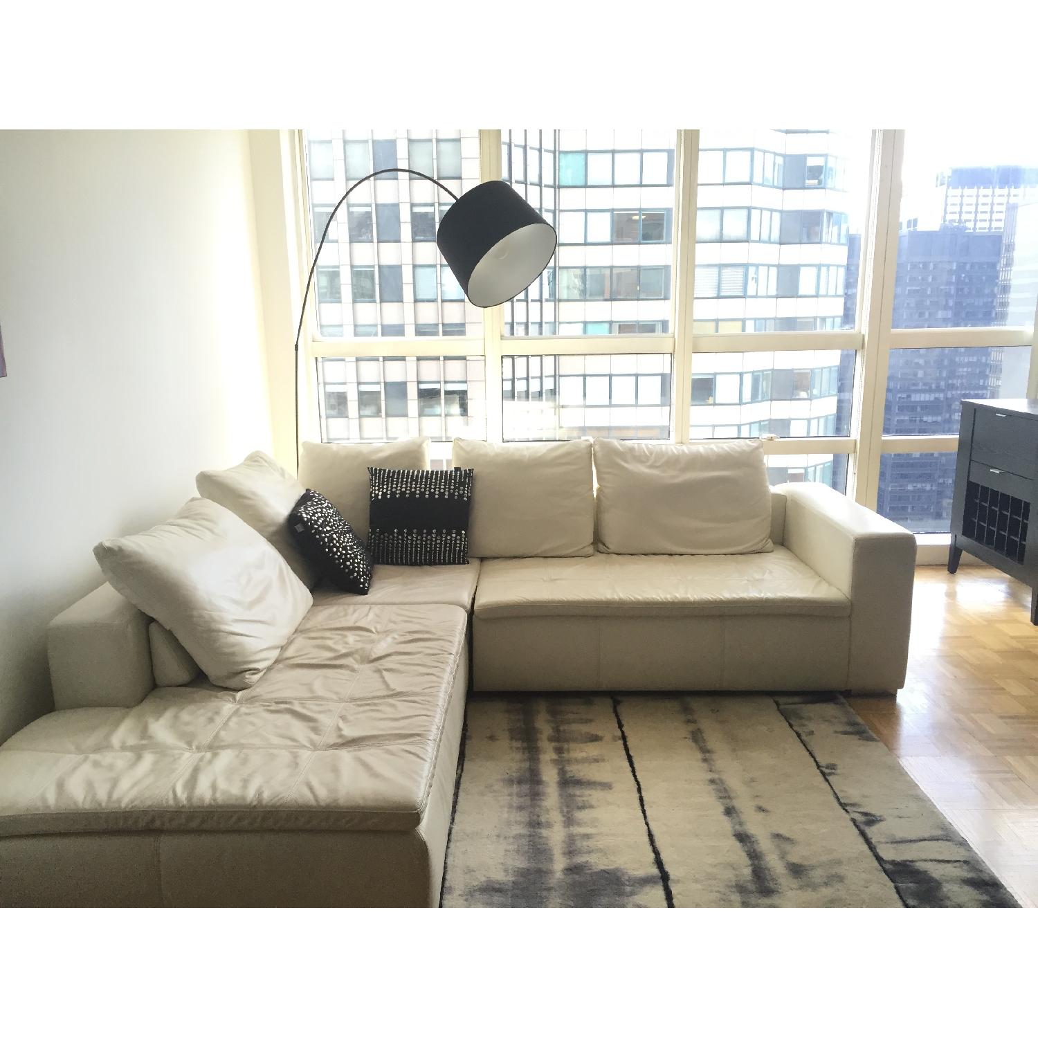 BoConcept White Leather Sectional Couch - image-2