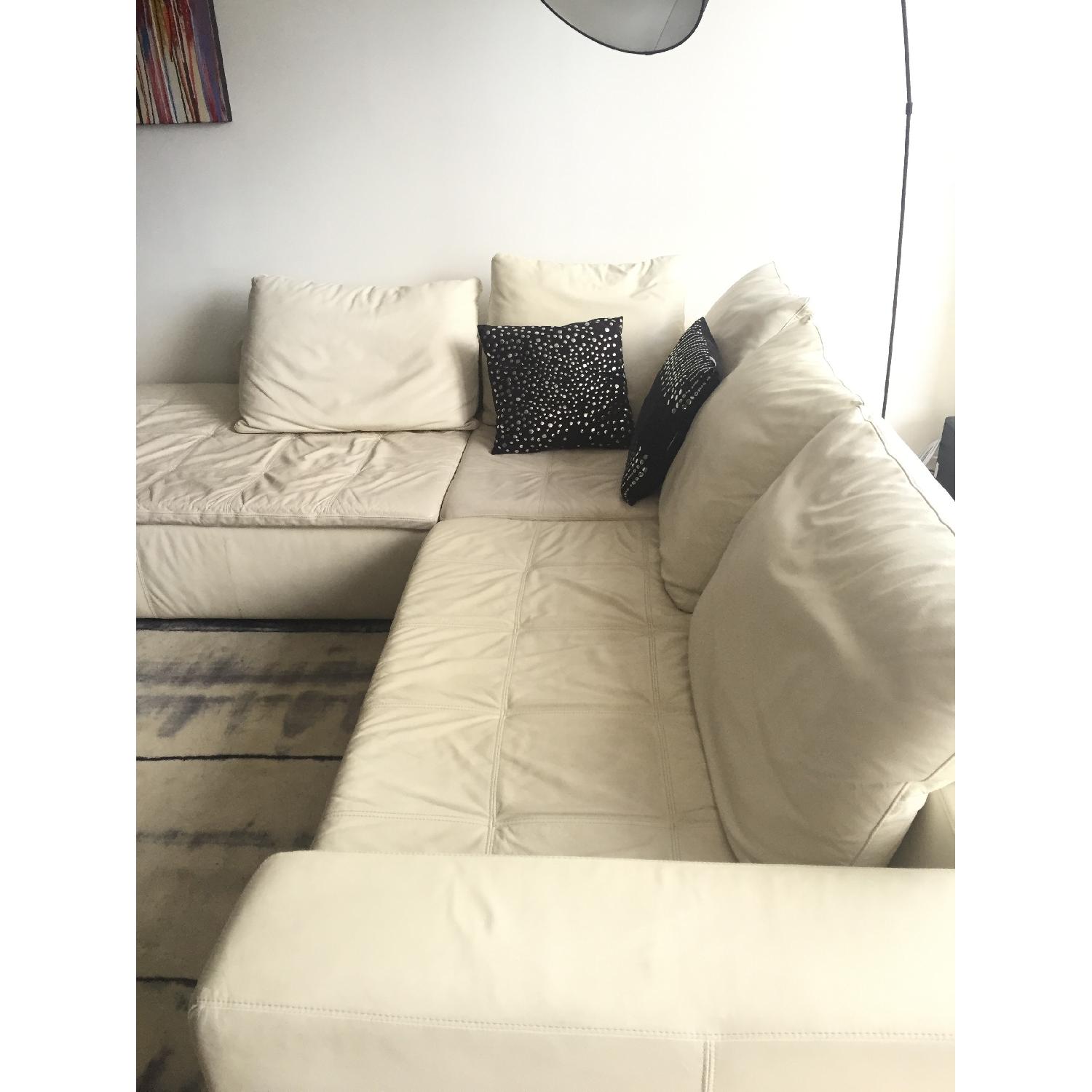 BoConcept White Leather Sectional Couch - image-3