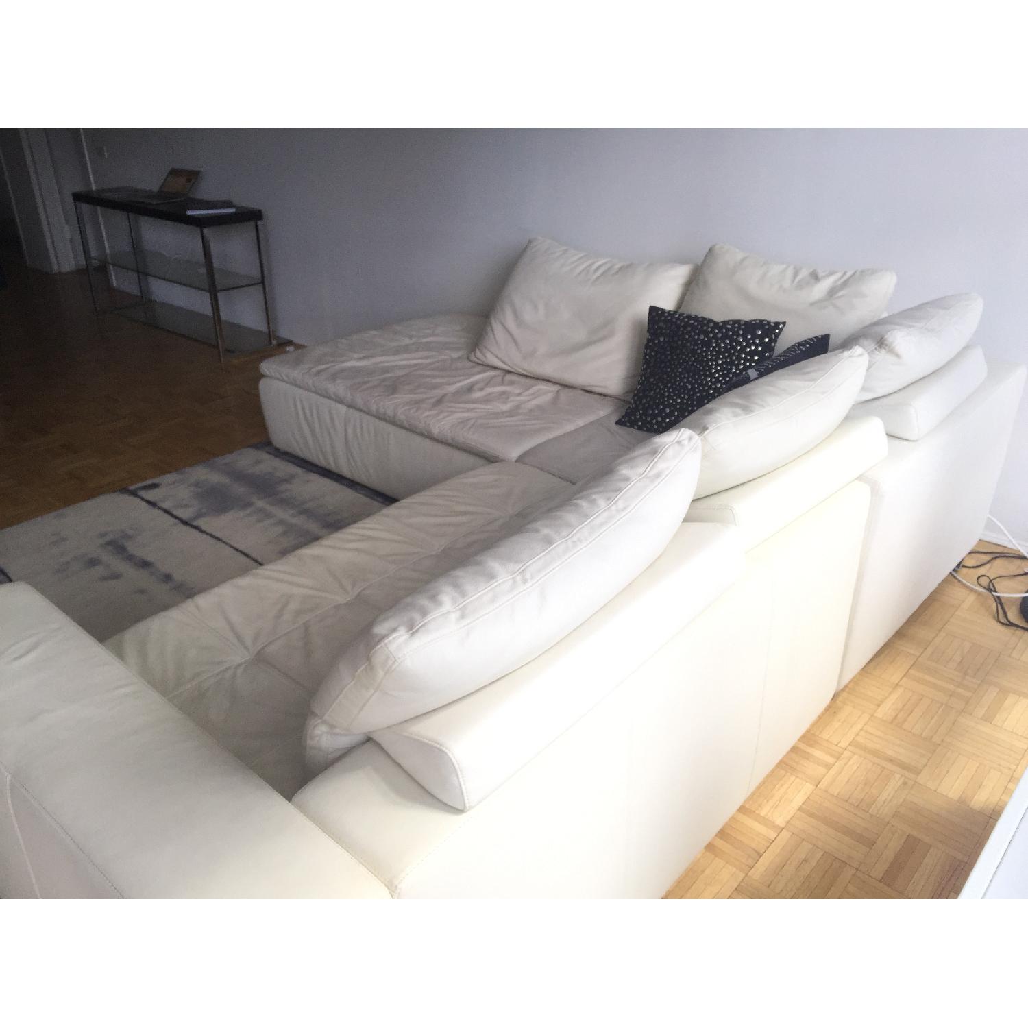 BoConcept White Leather Sectional Couch - image-4