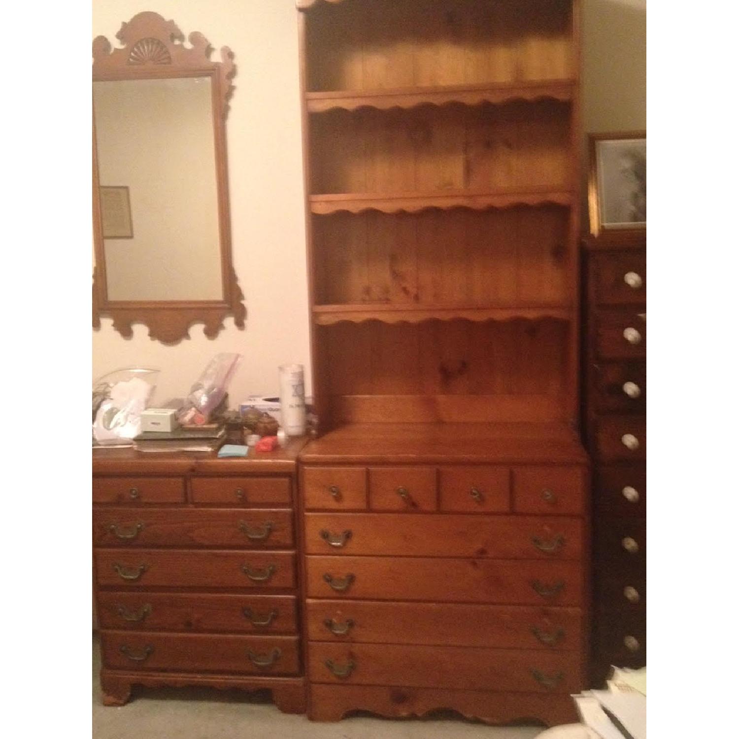 Dresser w/ Attached Bookshelves - image-1