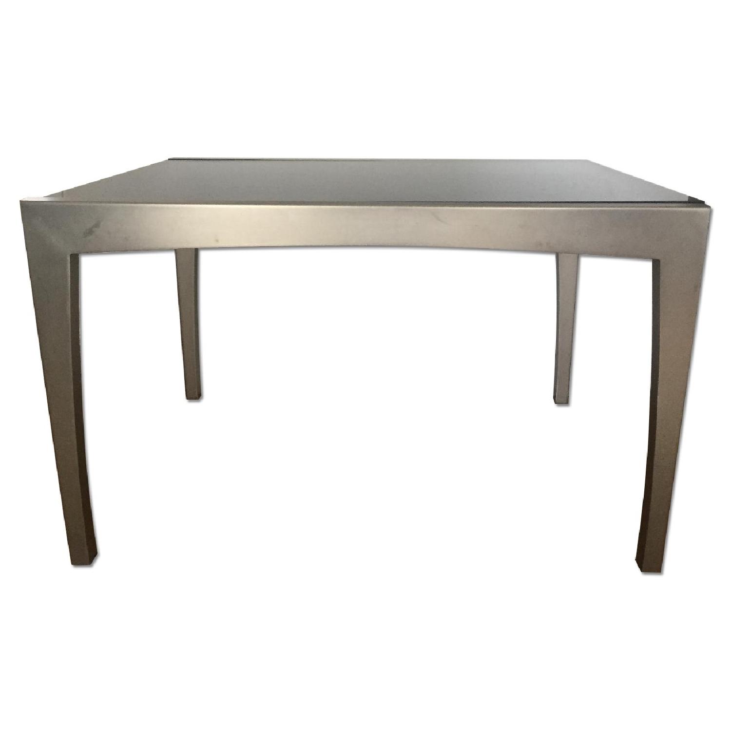 BoConcept Expandable Grey Glass Dining Table w/ Silver Legs AptDeco