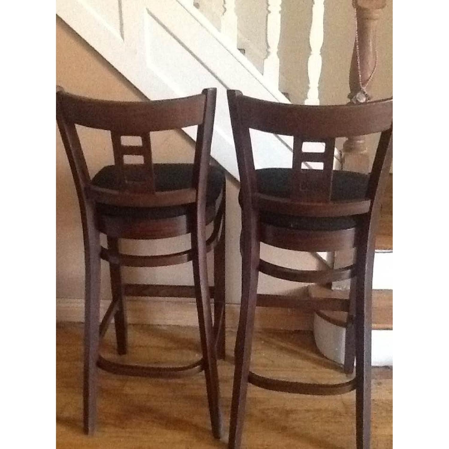 Solid Wood Cherry Finish Bar Stools/Counter Seats - Pair - image-4