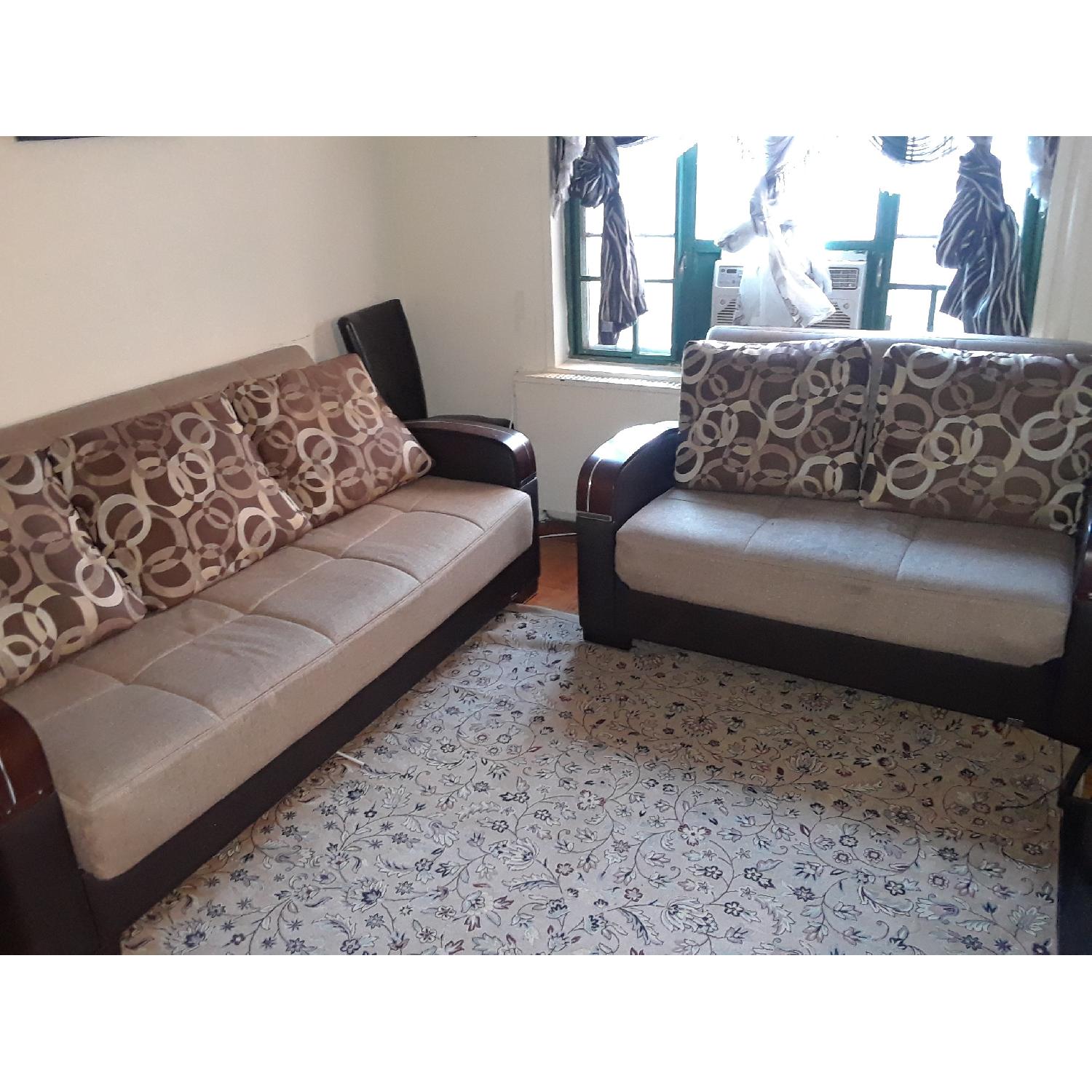 Brown Convertible Sofa Bed - image-2