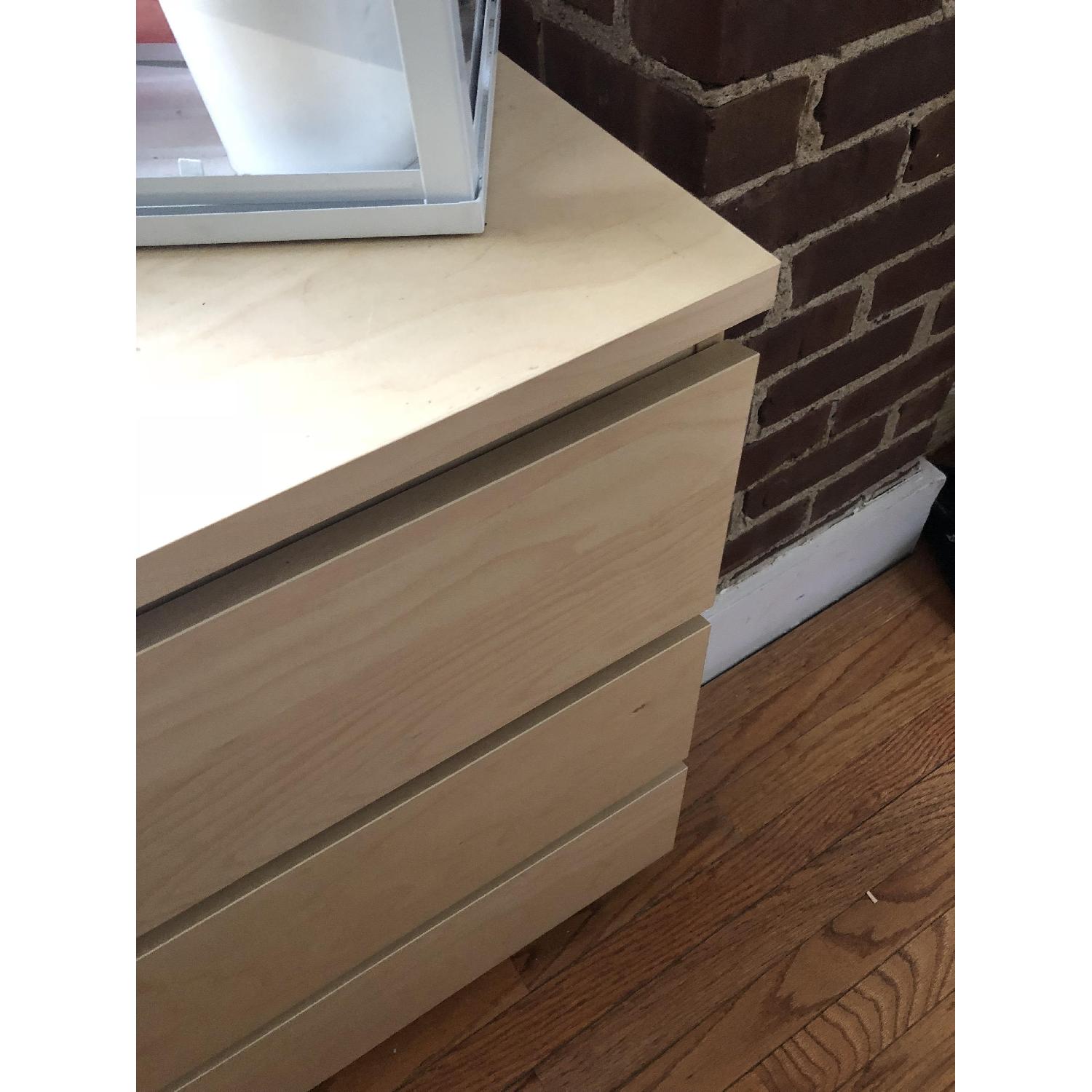 Ikea Malm White Stained Oak 3-Drawer Dresser - image-5