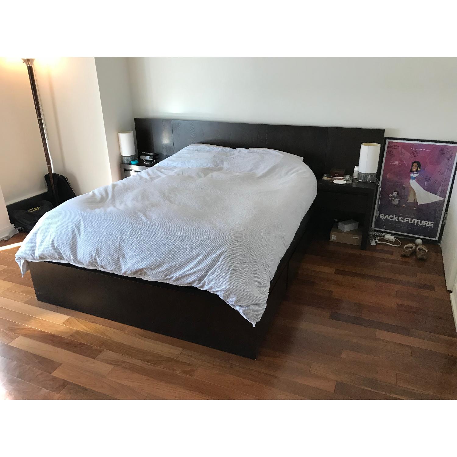 West Elm Queen Storage Bed w/ Floating Nightstands - image-1