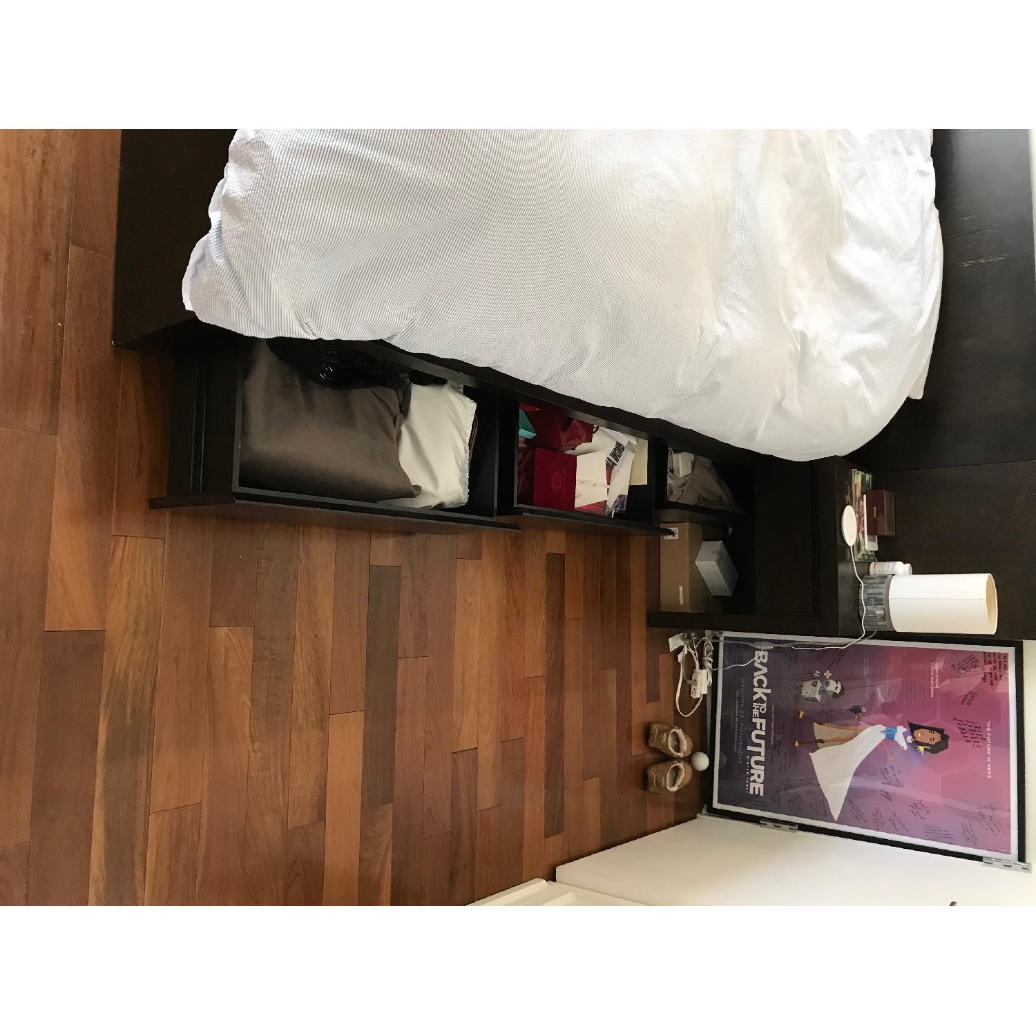 West Elm Queen Storage Bed w/ Floating Nightstands - image-3