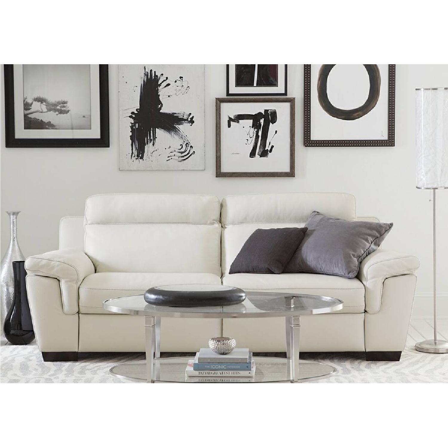 Macy's Leather Recliner Sofa - image-5