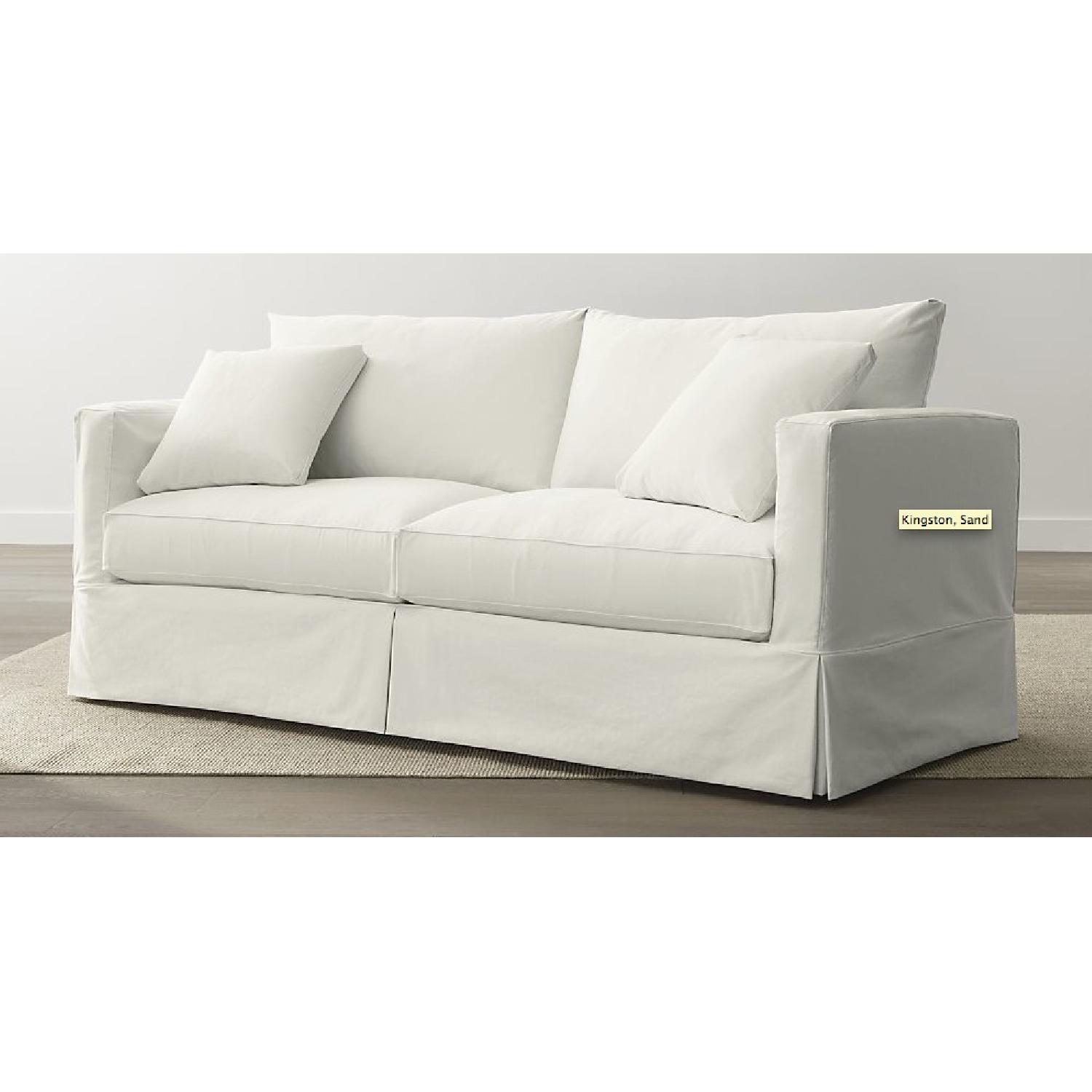 Crate & Barrel Willow White Slipcovered Sofa - image-1