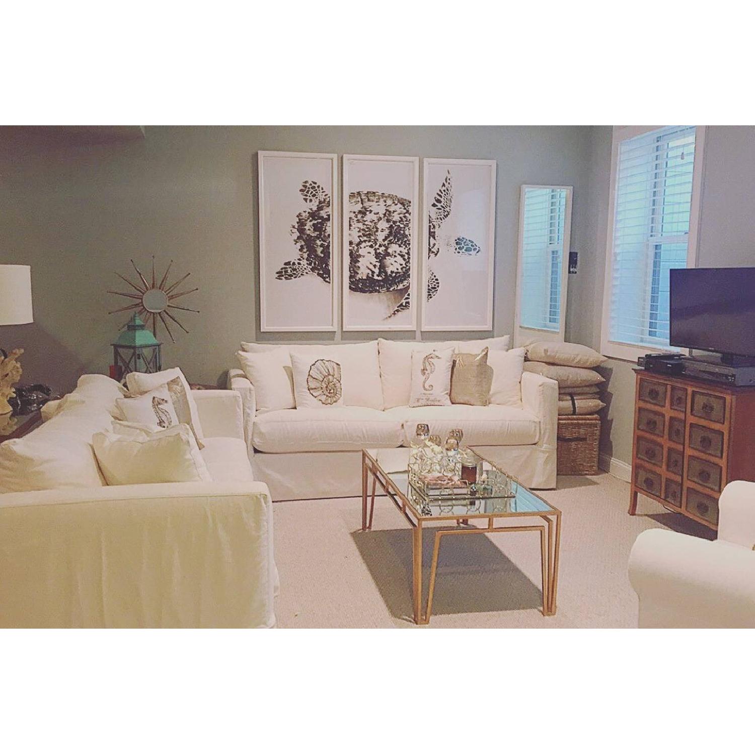 Crate & Barrel Willow White Slipcovered Sofa - image-2