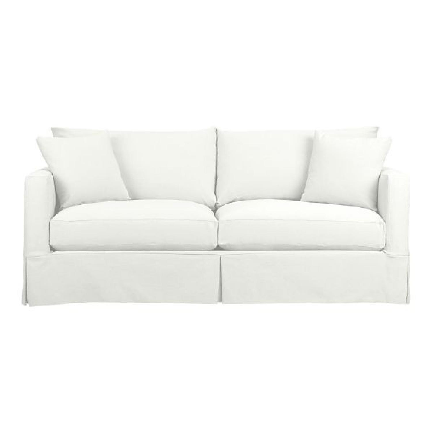 Crate & Barrel Willow White Slipcovered Sofa - image-0