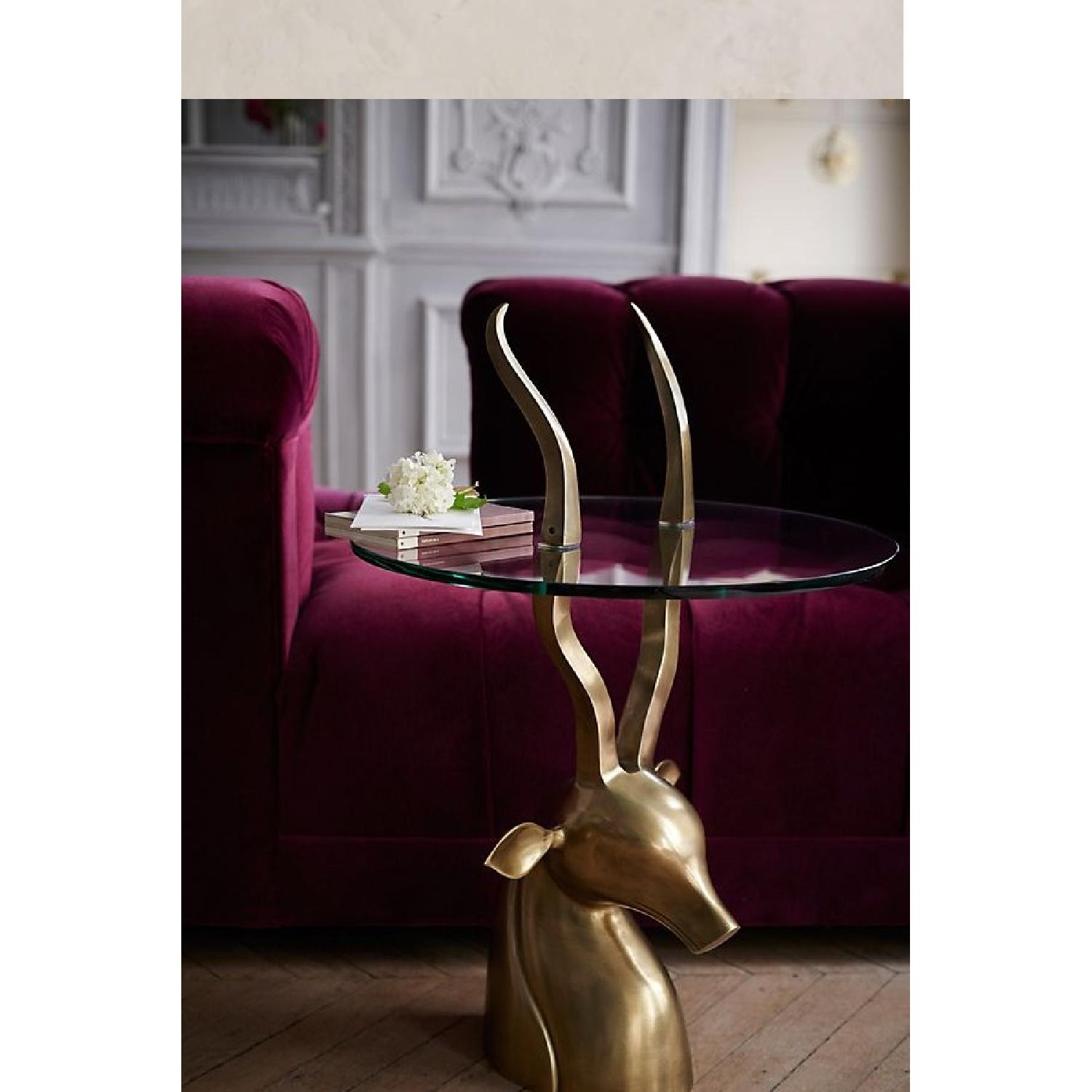 Anthropologie Ibex Brass & Glass Side Table - image-2