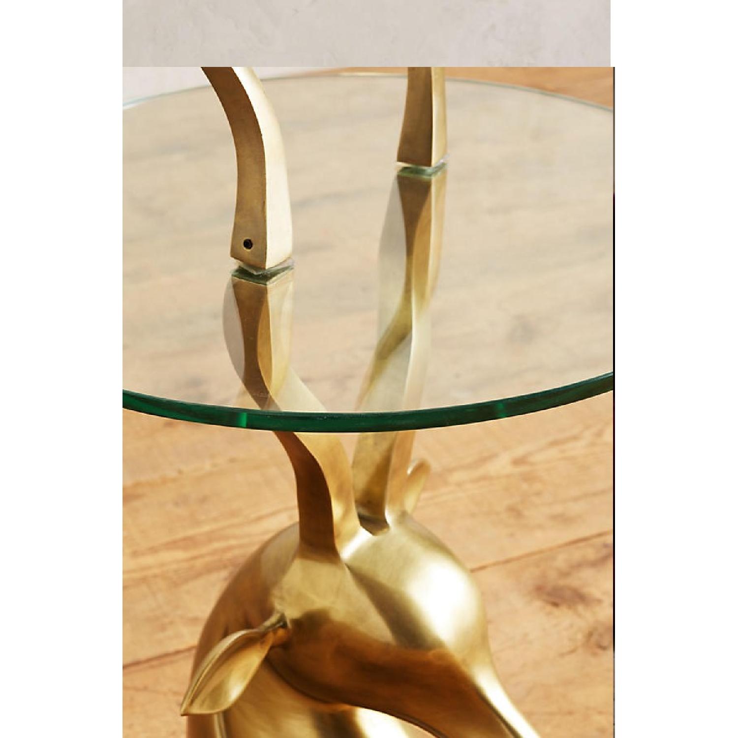 Anthropologie Ibex Brass & Glass Side Table - image-3