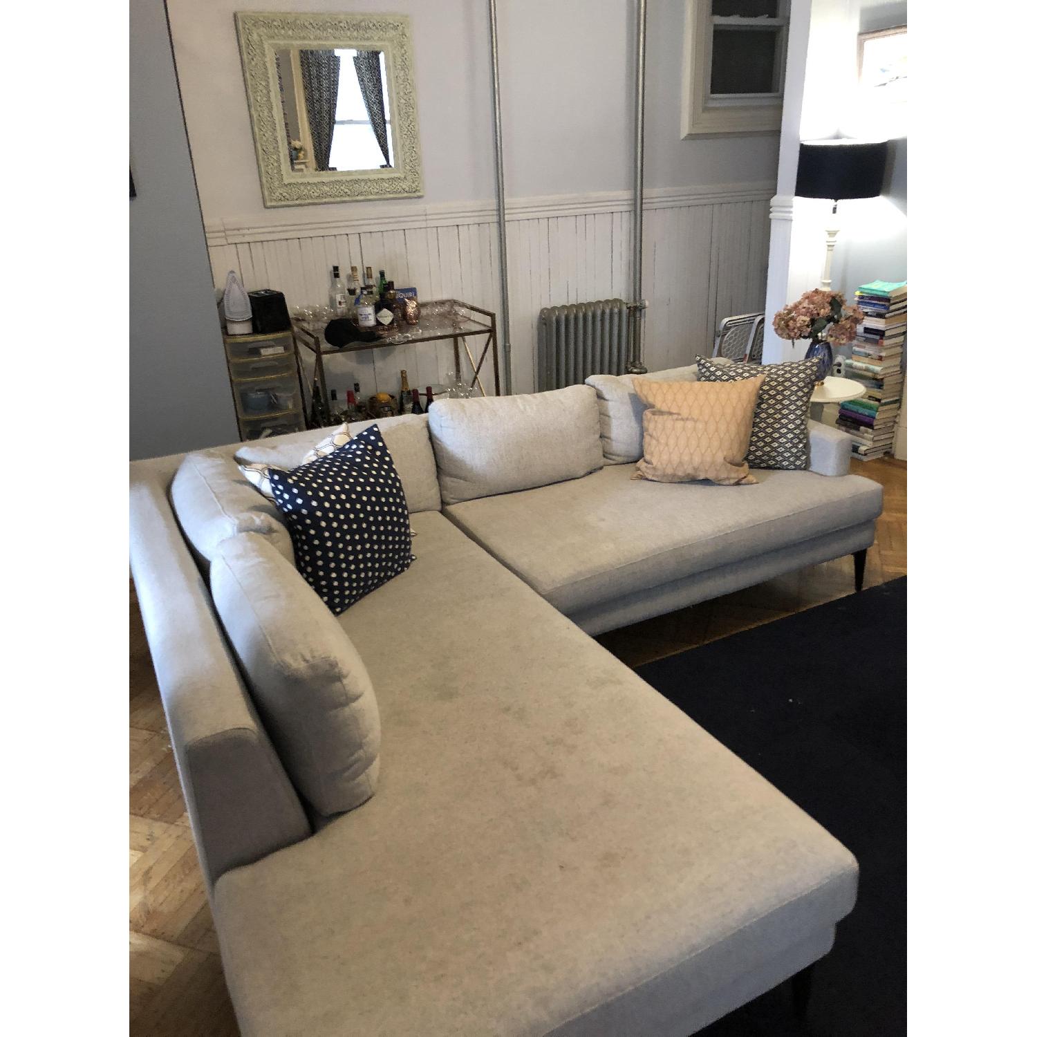 West Elm Andes Terminal Chaise Sectional in Twill Stone - image-2