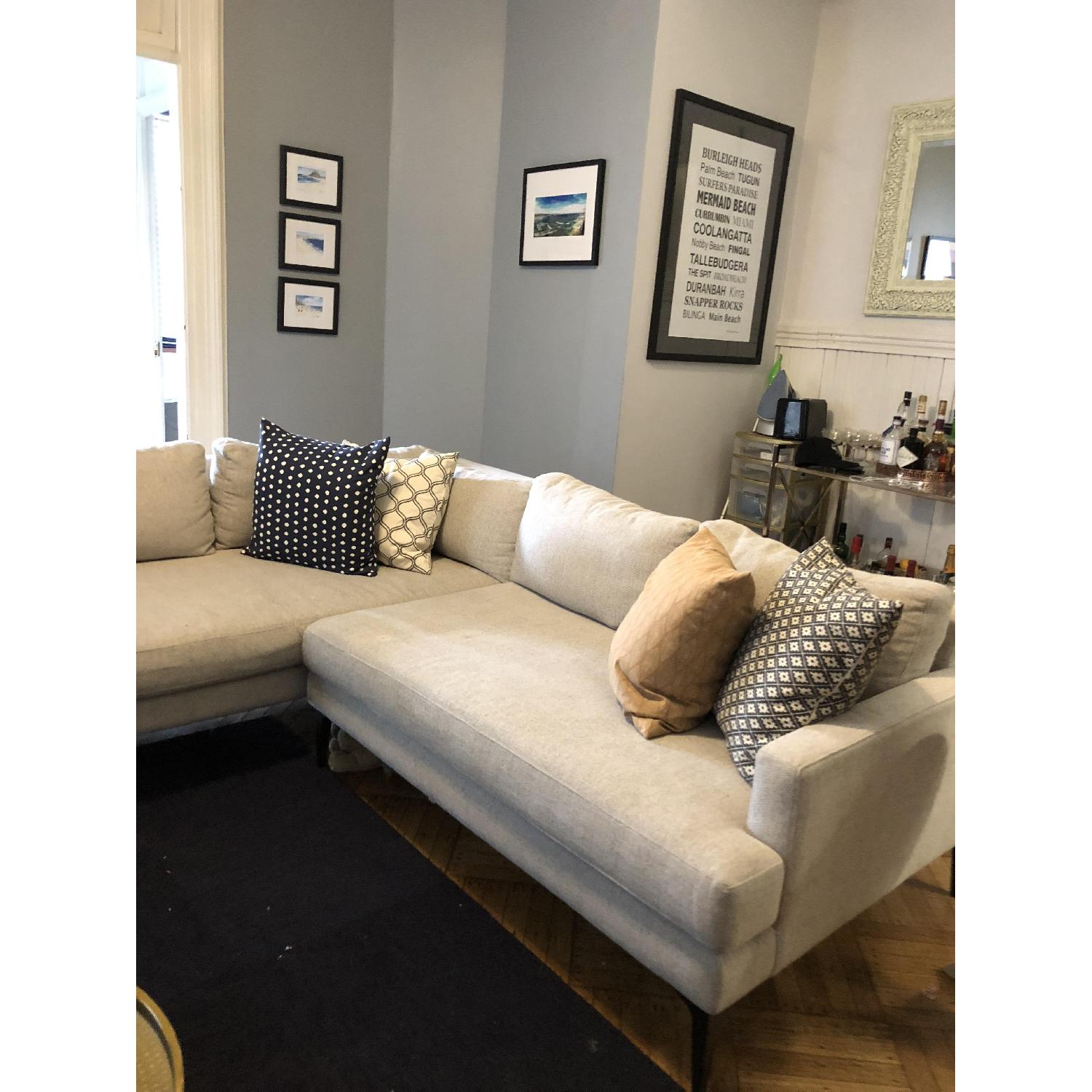 West Elm Andes Terminal Chaise Sectional in Twill Stone - image-3