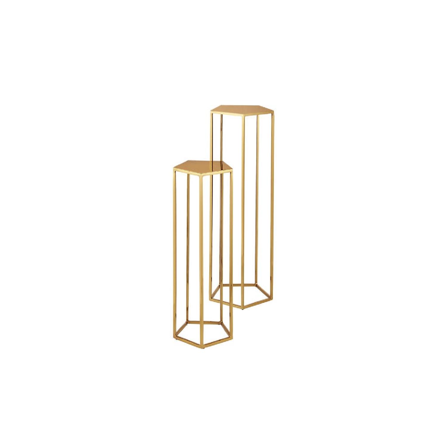 CB2 Polygon Pedestal in Gold - image-1
