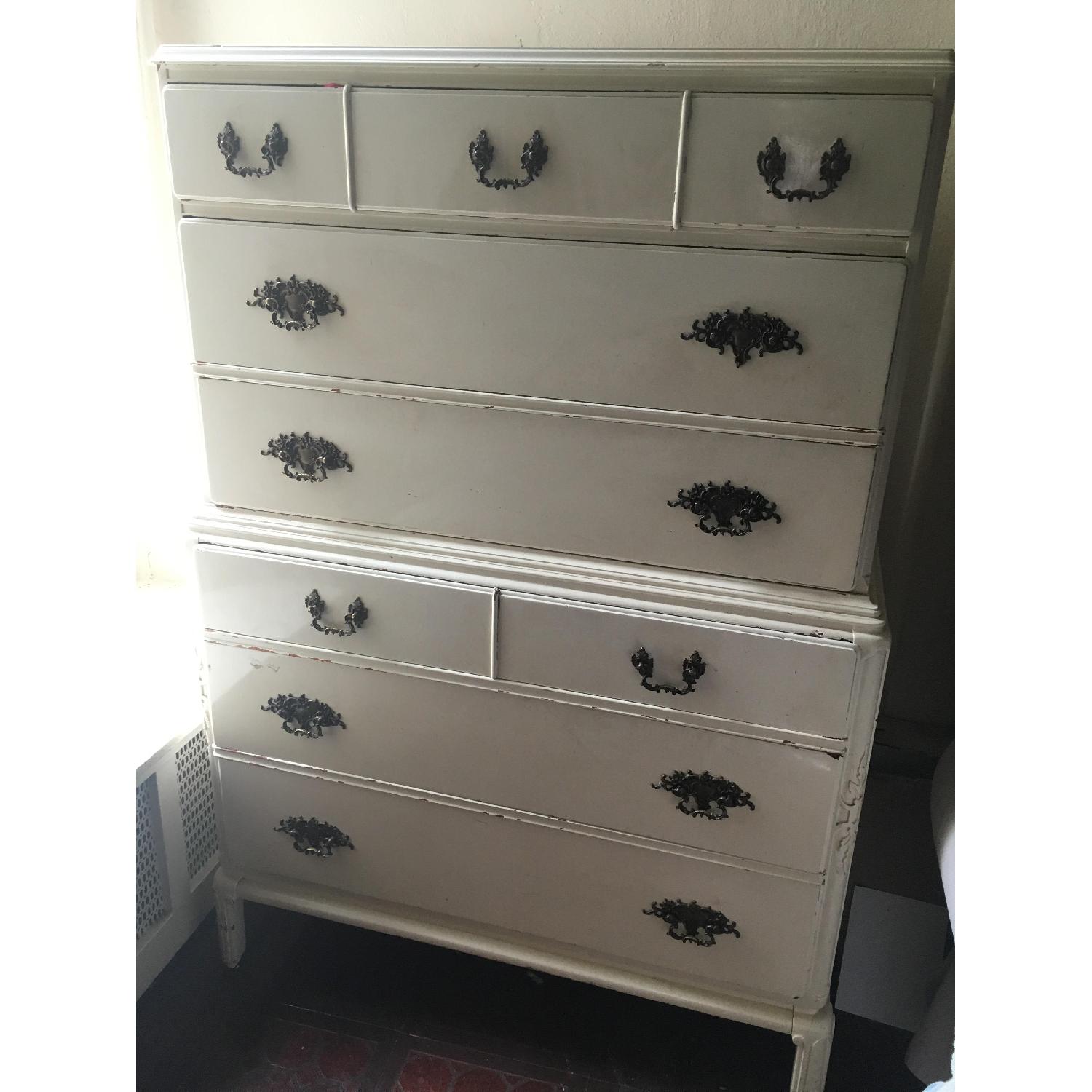 White Antique Dresser - image-1