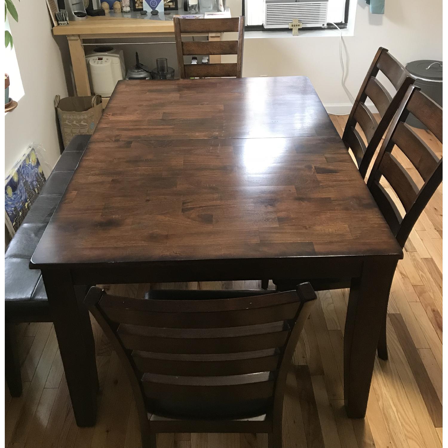 Raymour & Flanigan Kona Dining Table w/ 4 Chairs + 1 Bench - image-2