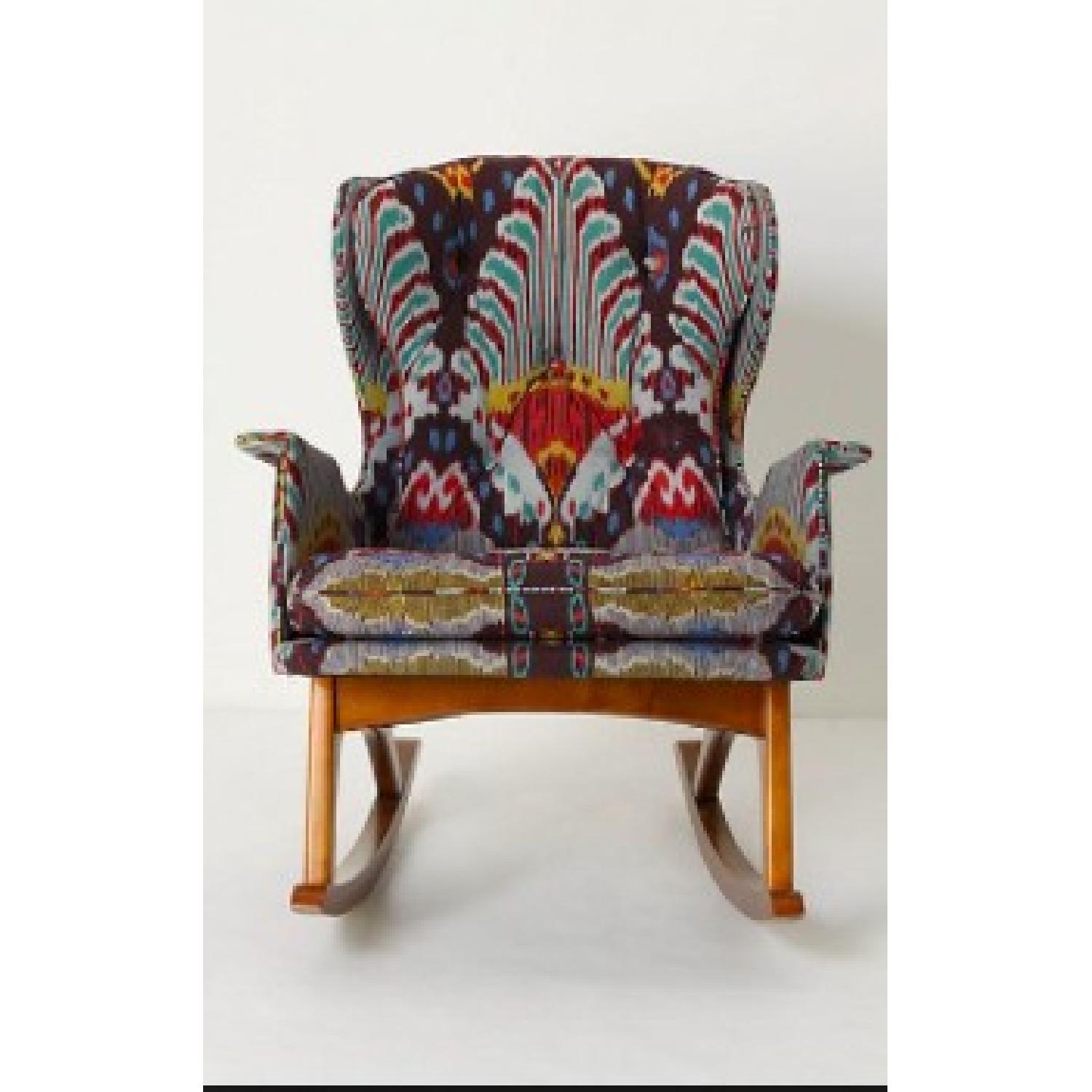 Anthropologie Finn Ikat Pattern Rocking Chair - image-1
