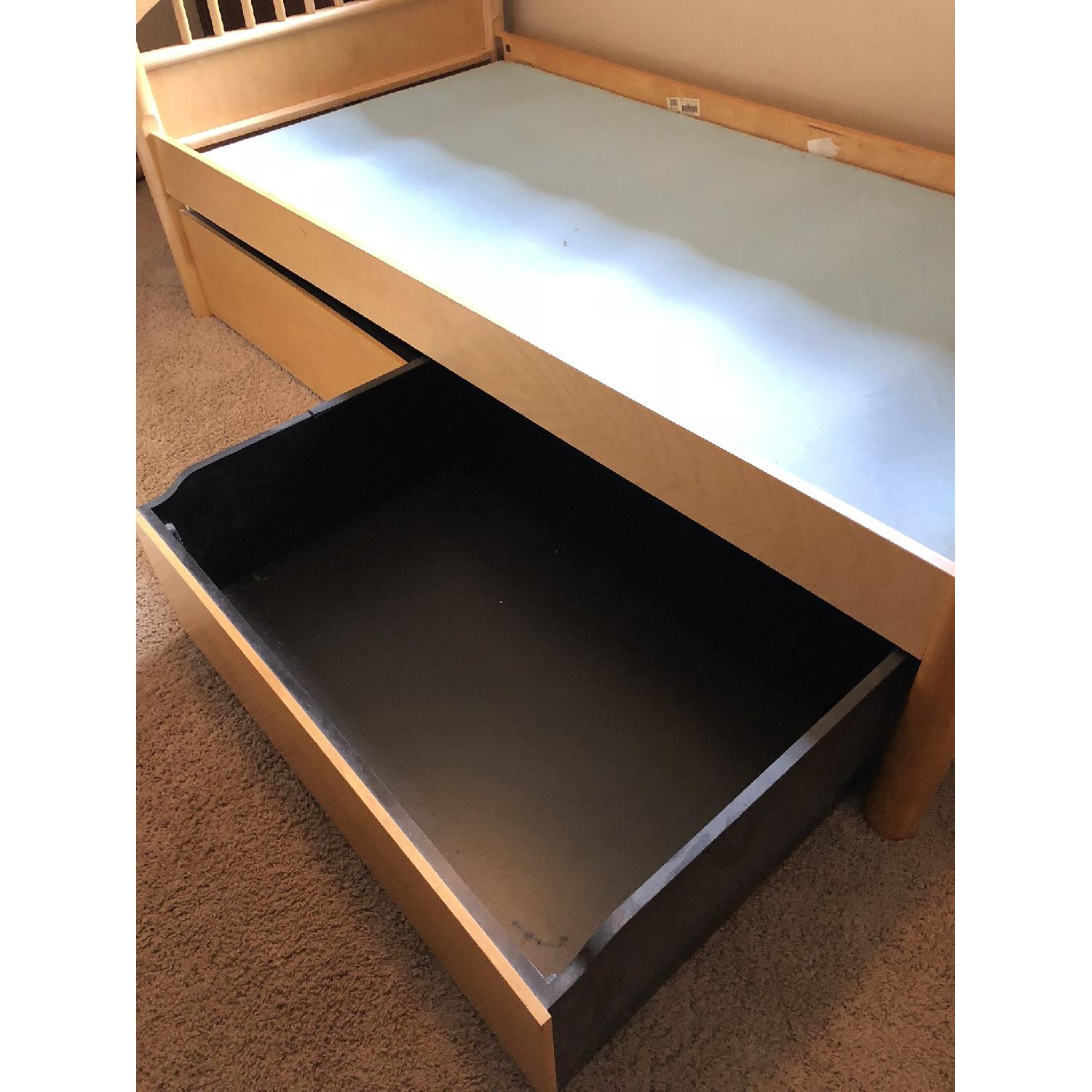 Stanley Natural Wood Twin Bed w/ 2 Storage Drawers - image-4