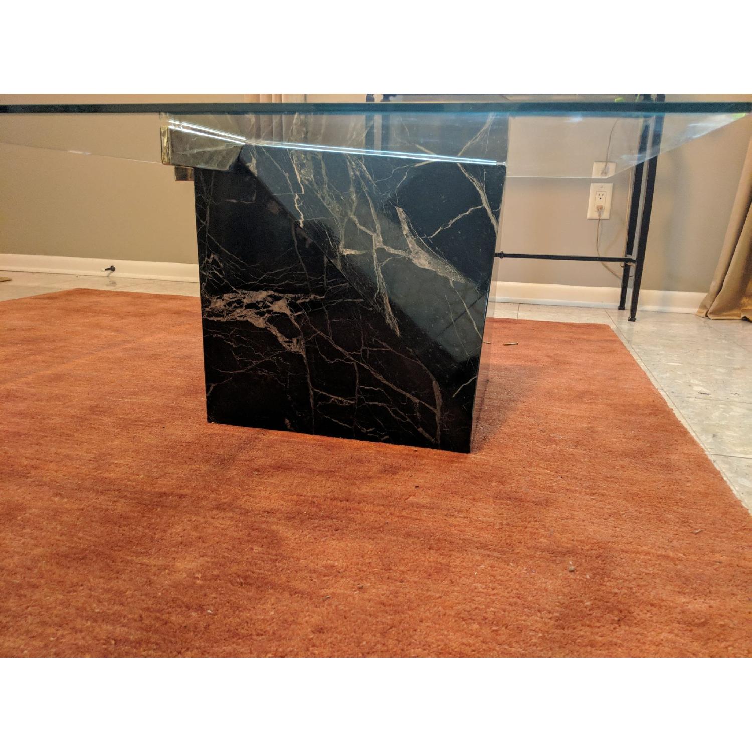 Artedi Marble Base & Glass Top Coffee Table AptDeco