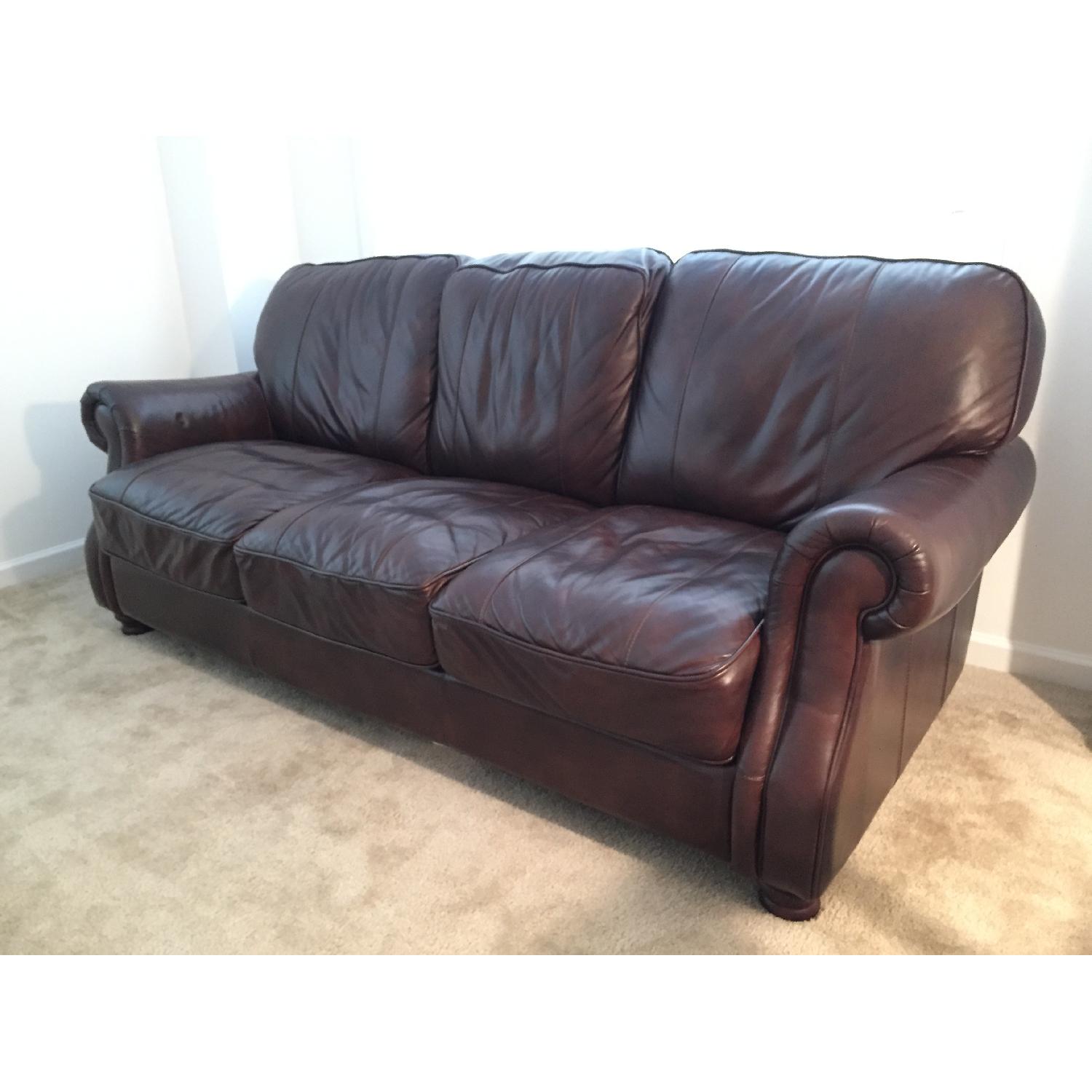 Bassett Brown Leather 3-Seater Sofa - image-1