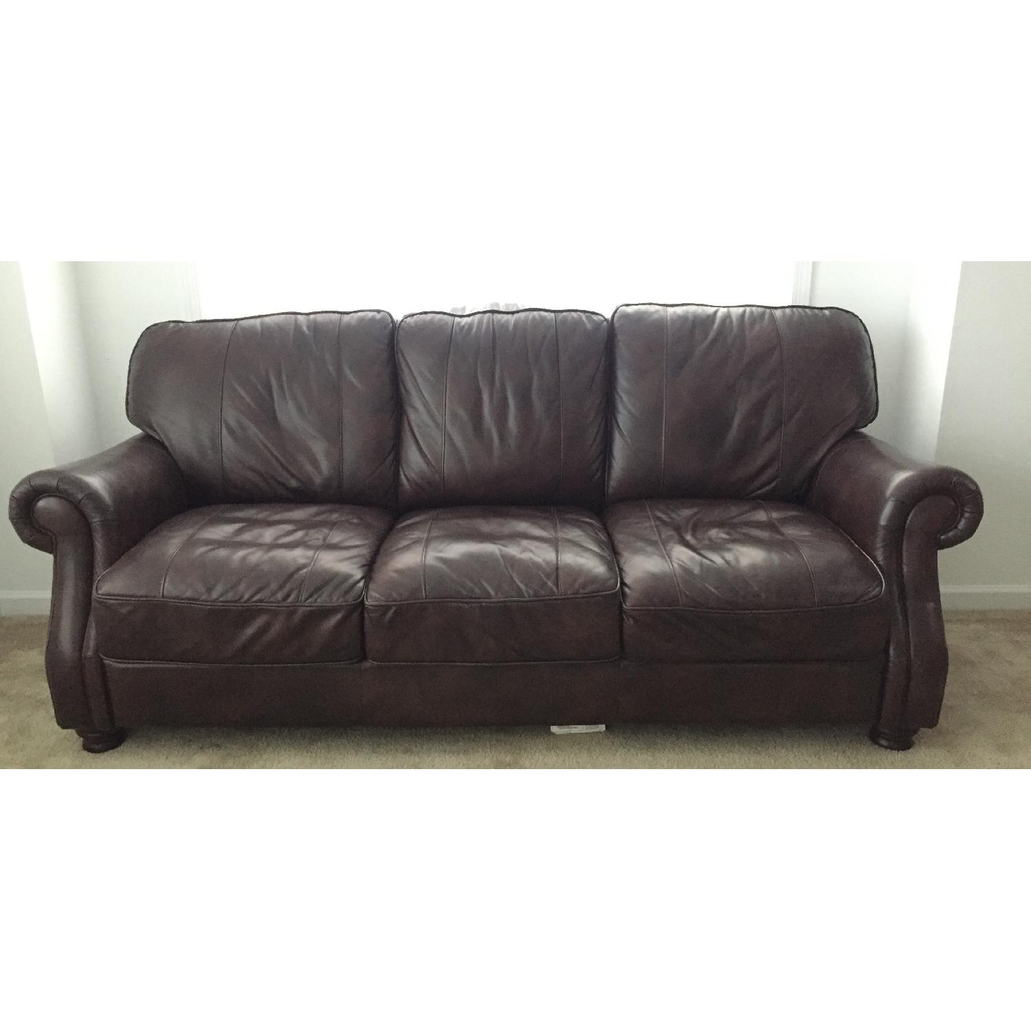 Bassett Brown Leather 3-Seater Sofa - image-3