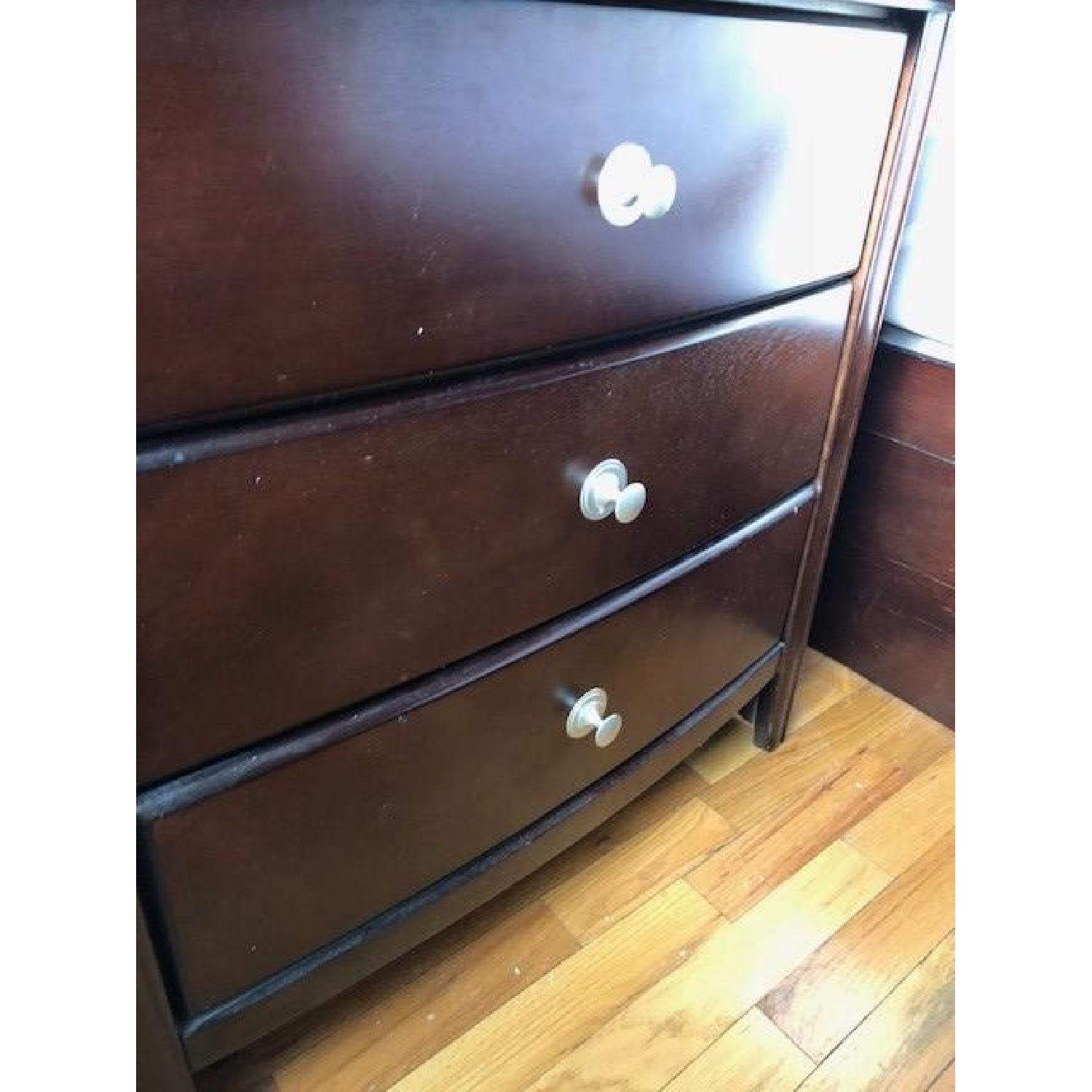 Bob's Dark Brown 3 Drawer Nightstand AptDeco