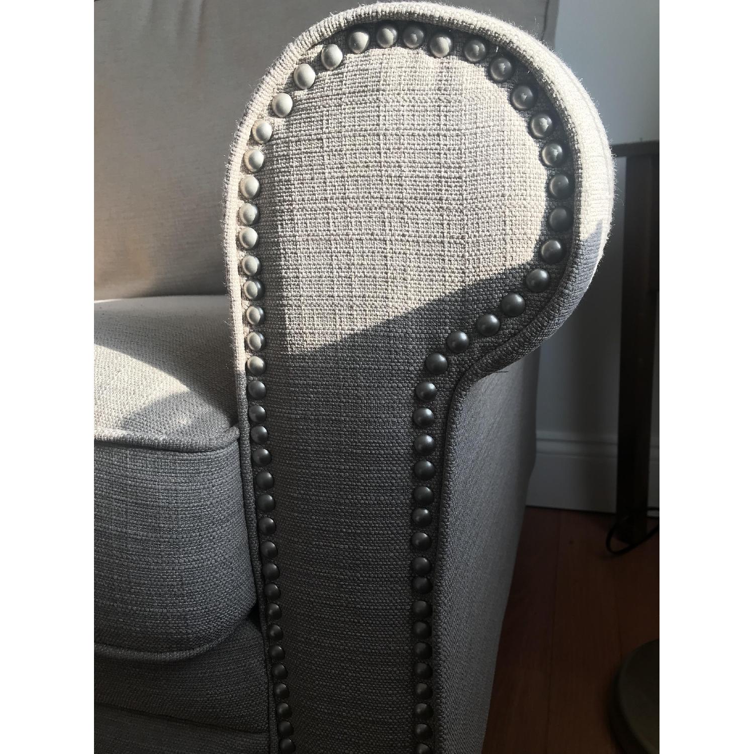 Handy Living Cream Sofa w/ Nailheads - image-2