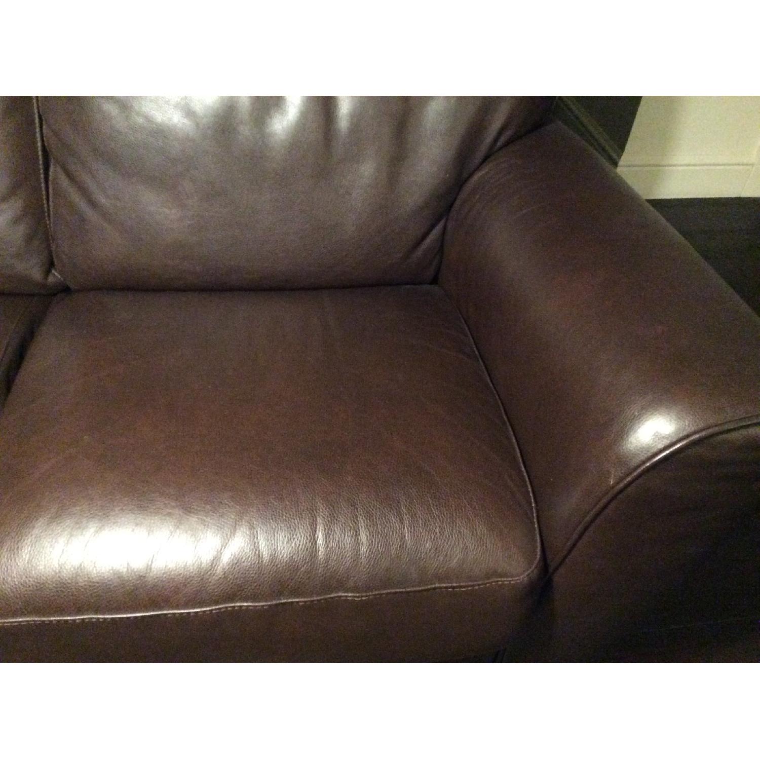 Chateau D'ax Modern Brown Leather Sofa - image-2