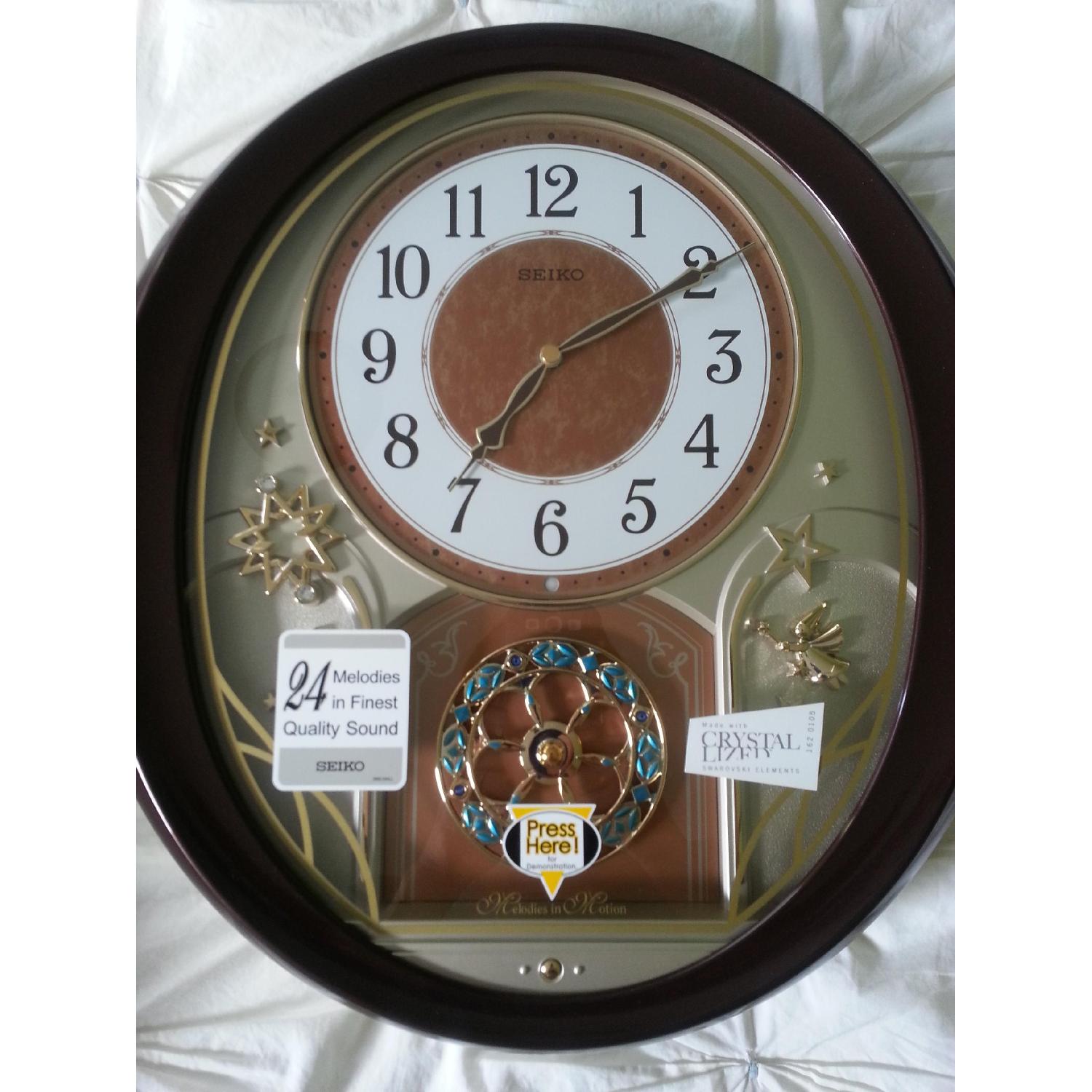 Seiko Melodies in Motion Wall Clock w/ Swarovski Crystals - image-1