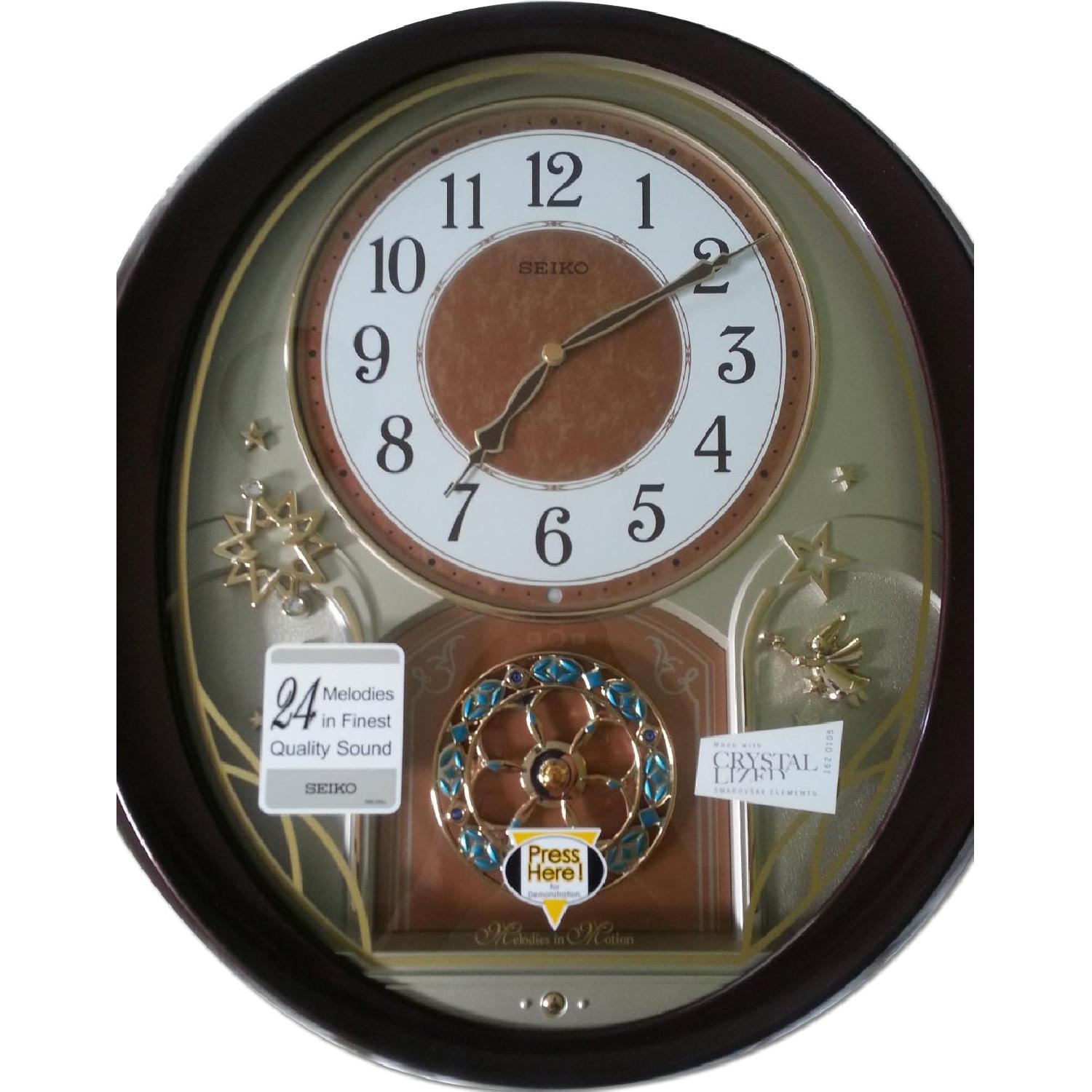 Seiko Melodies in Motion Wall Clock w/ Swarovski Crystals - image-0