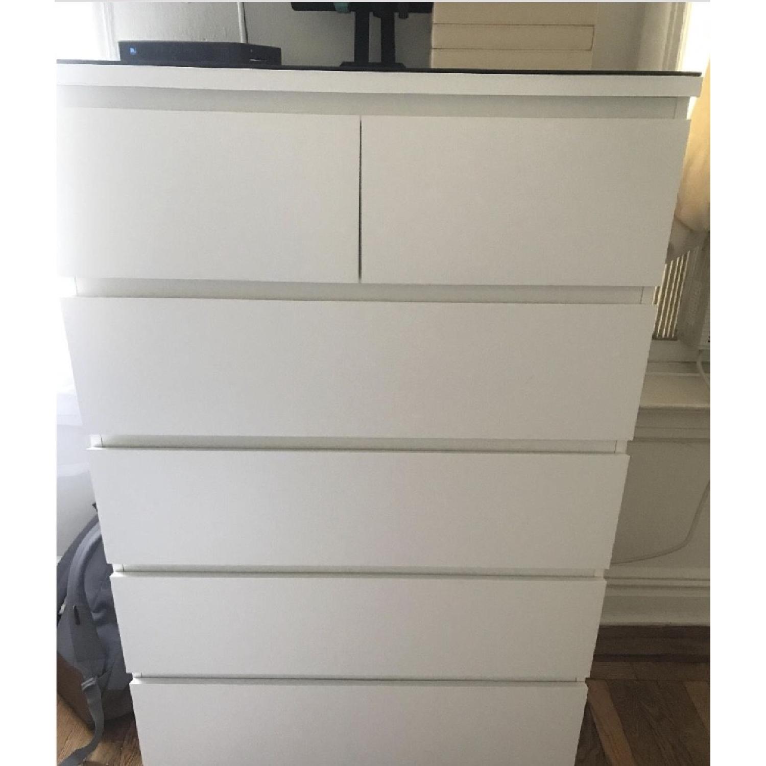 Ikea Malm White 6Drawer Chest AptDeco