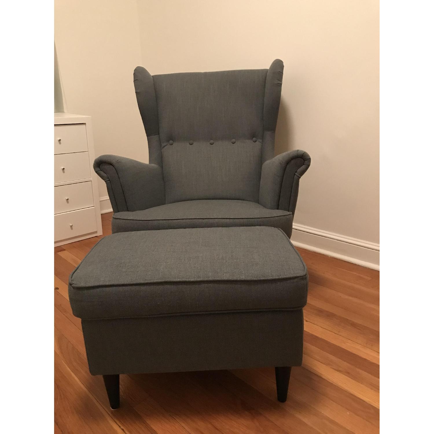 Ikea Strandmon Chair & Ottoman - image-2