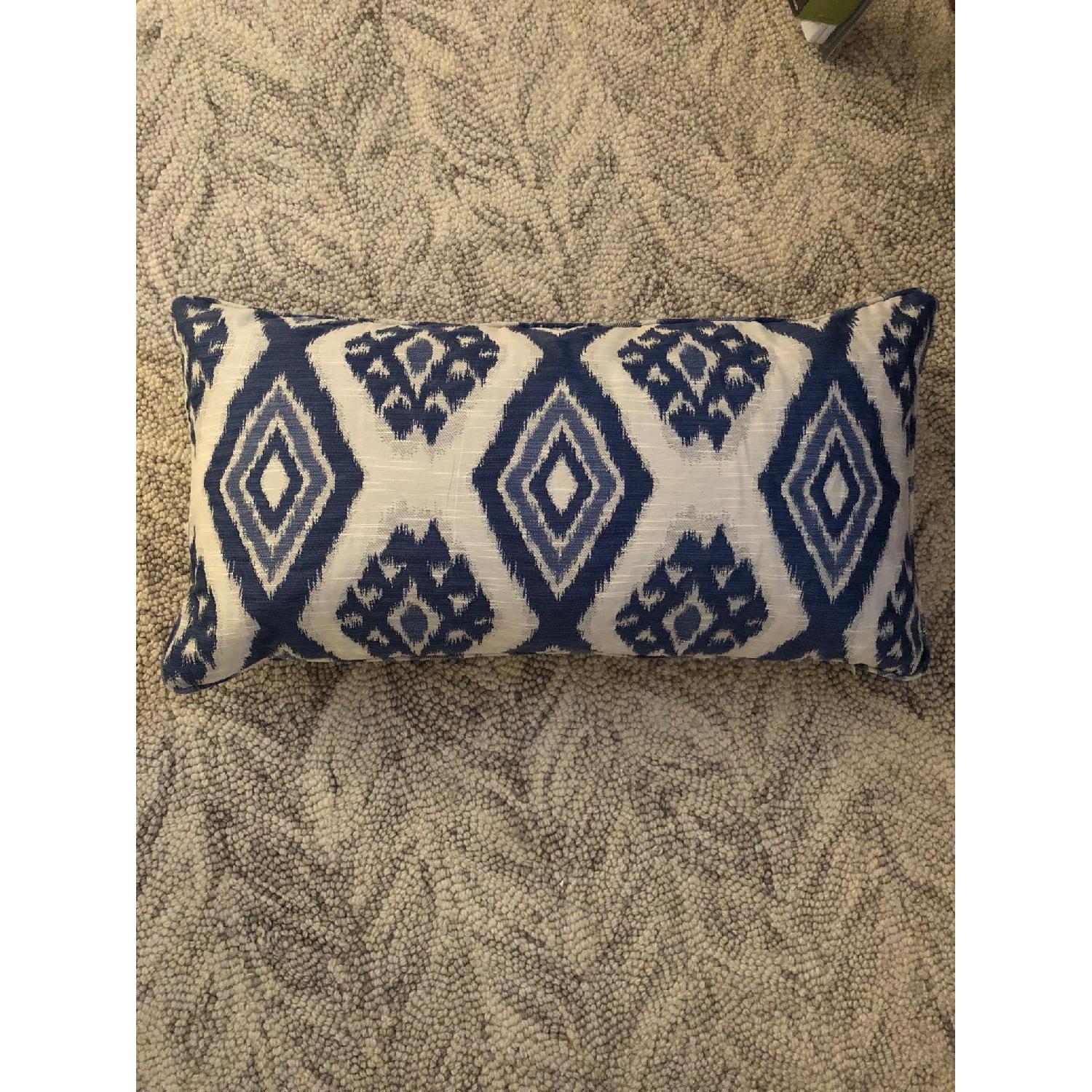 Ballard Designs Blue Ikat Lumbar Pillow AptDeco