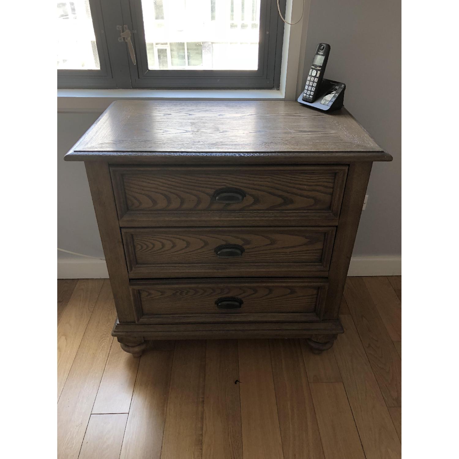 Living Spaces 3-Drawer Night Stand in Driftwood - image-1