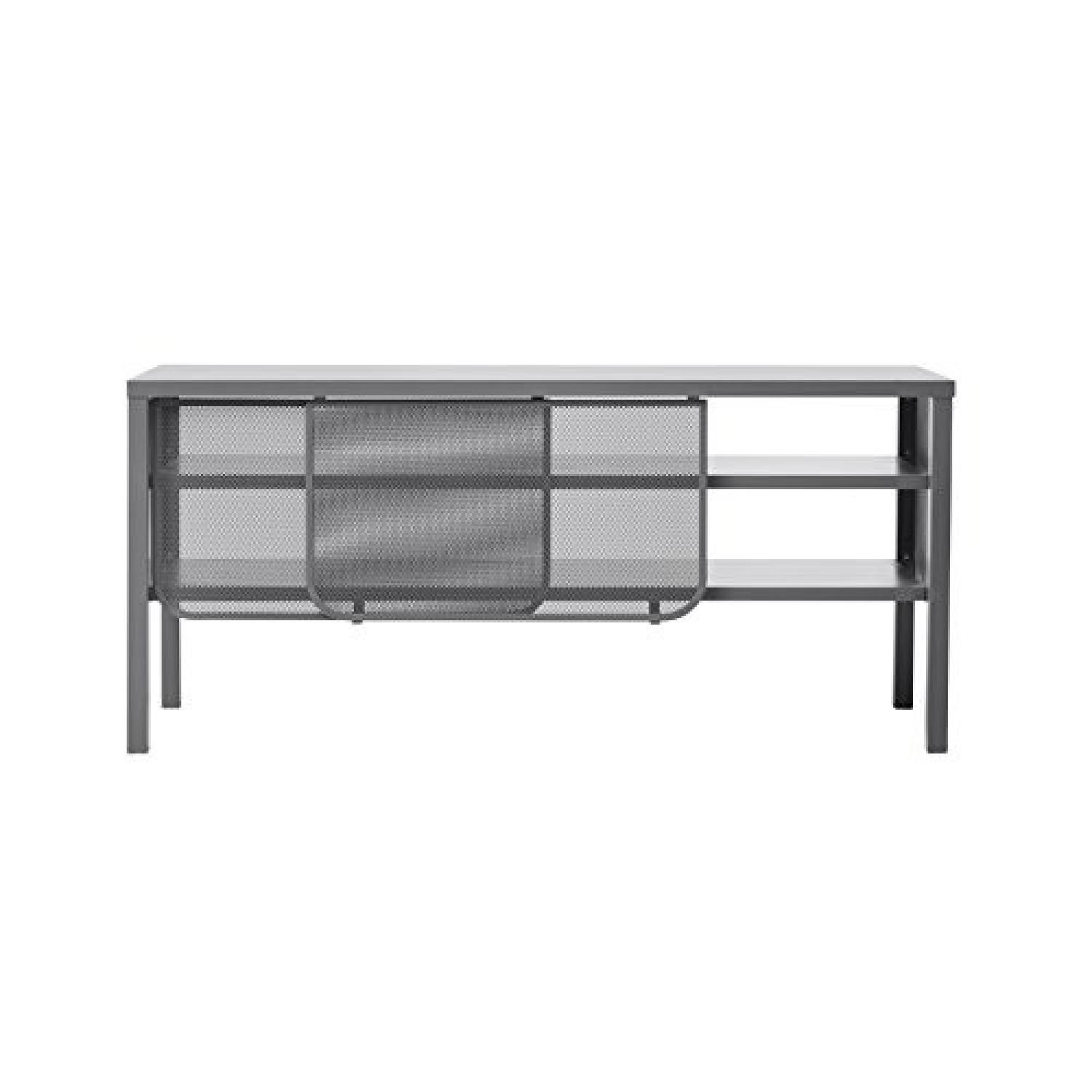 Ikea Nittorp Gray Metal TV Unit AptDeco