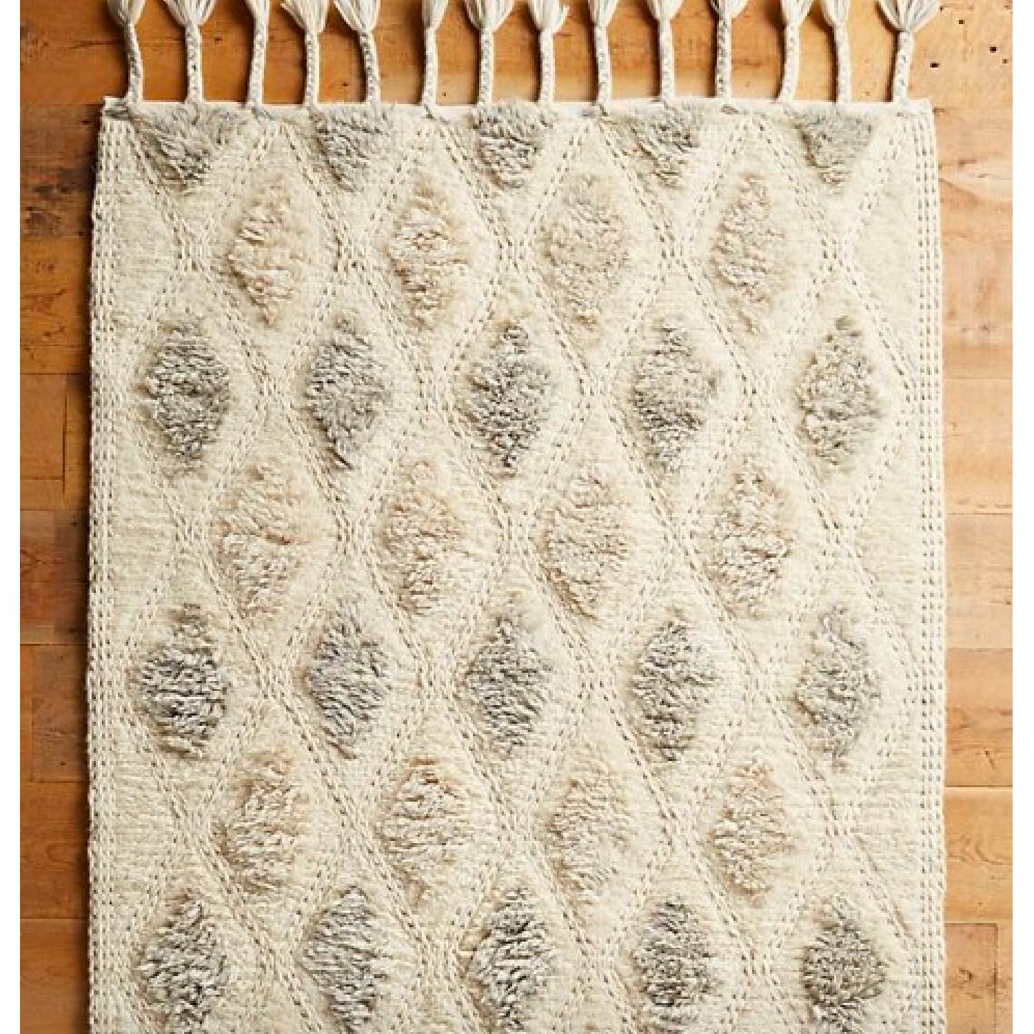 Anthropologie Diamond Path Shag Wool Tufted Rug - image-1