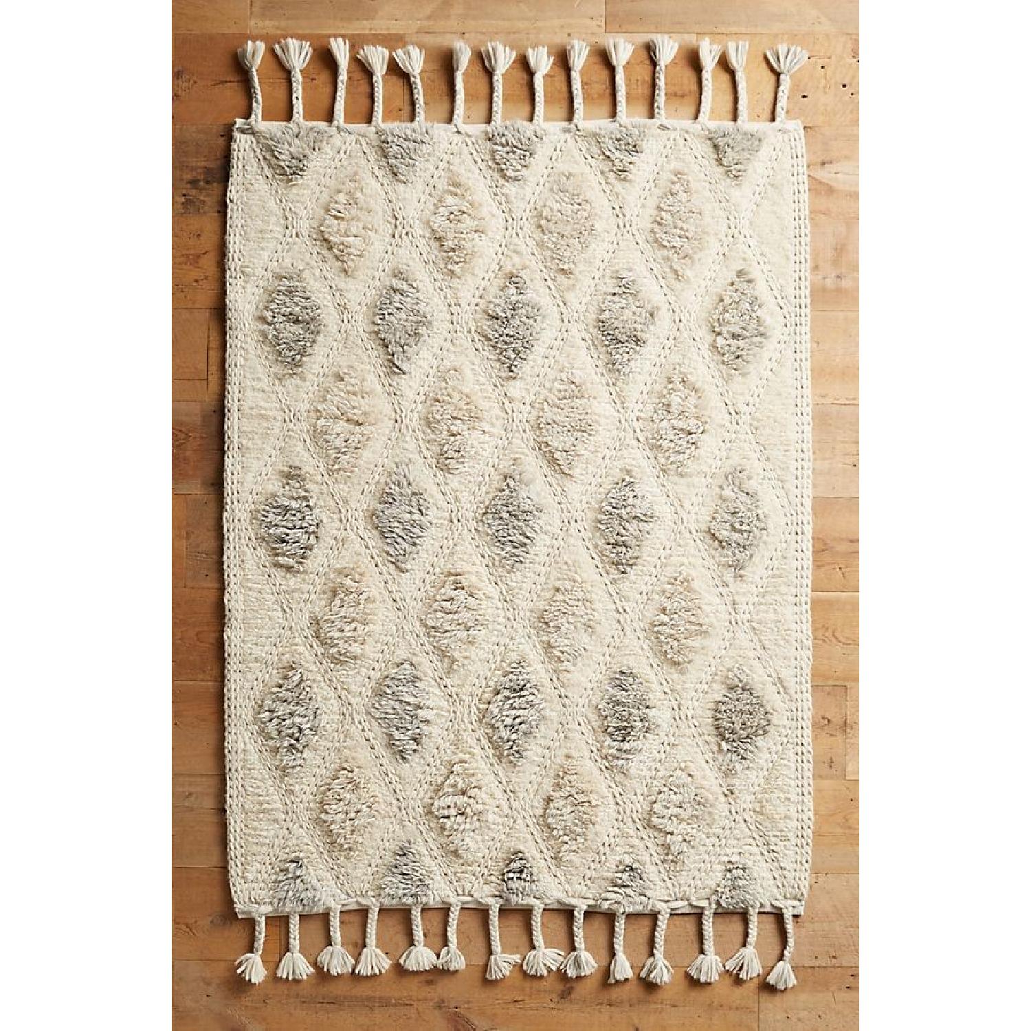 Anthropologie Diamond Path Shag Wool Tufted Rug - image-4