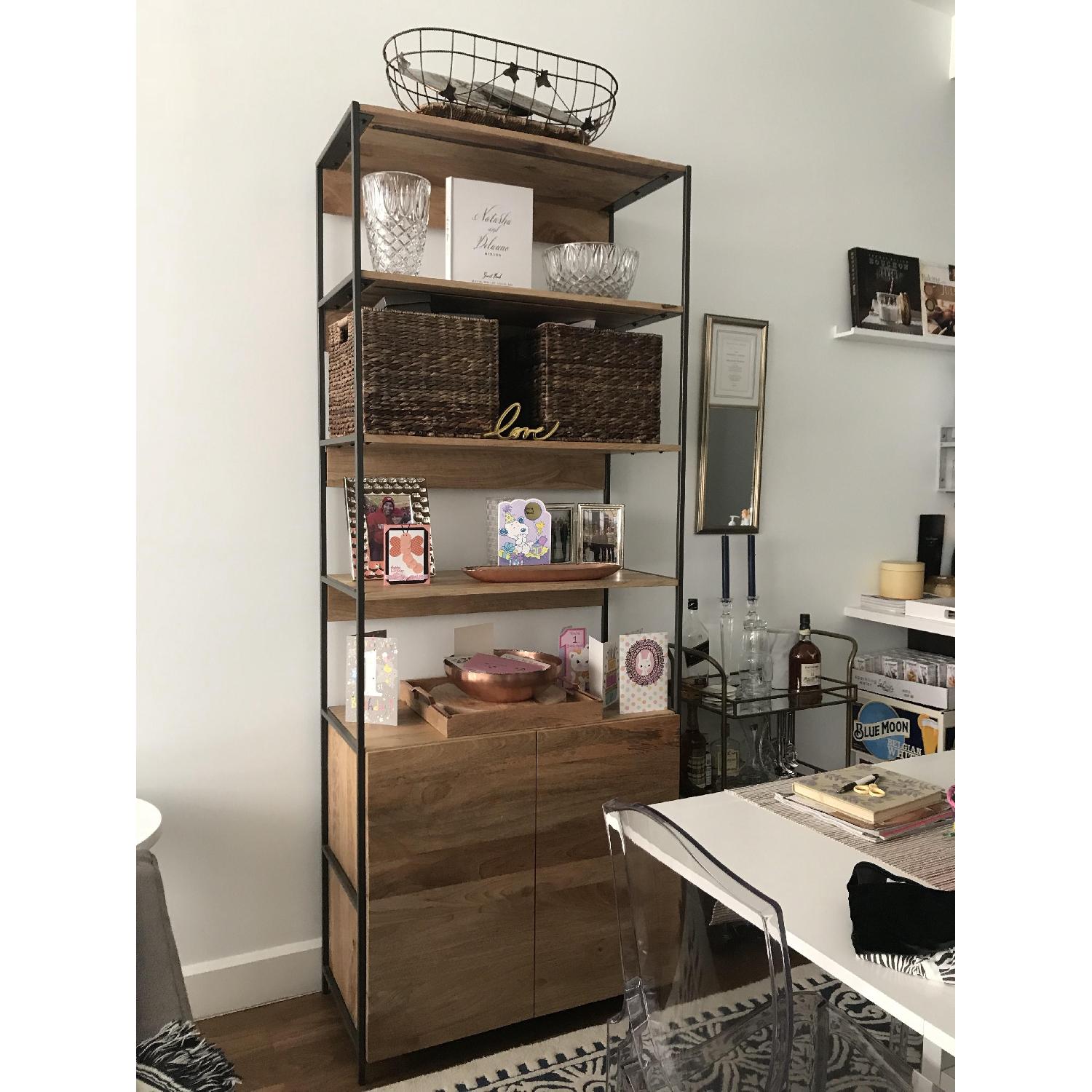 West Elm Mango Wood Bookshelf & Storage AptDeco